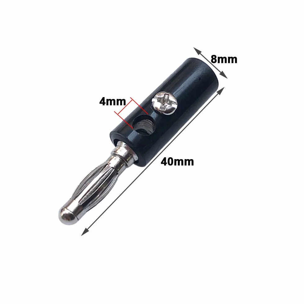 40Pcs Premium 4mm Banana Conector Plug Socket Kit: 20Pcs Chapado Nickel Banana Enchufe + 20Pcs Binding Post Terminal, para Altavoz, Audio/Video Receptor (Rojo & Negro)