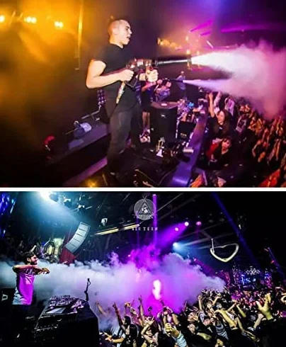 Cañón LED de Fiesta, Pistola de CO2 criogénica de Mano, Barra de Club Nocturno, Efecto de Chorro de DJ, Colorido con Manguera de Gas, nebulizador, Pistola de Humo, Efecto de Escenario en Aerosol