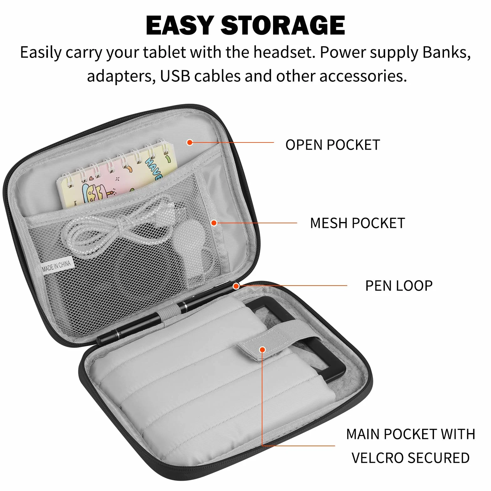 HoYiXi Funda Portátil 7" eBook Reader Compatible Kindle Paperwhite 2024/6"-6.8" Paperwhite 2021-2012/Kobo/Tolino/Sony Anti-Drop Protective Sleeve Bag Negro