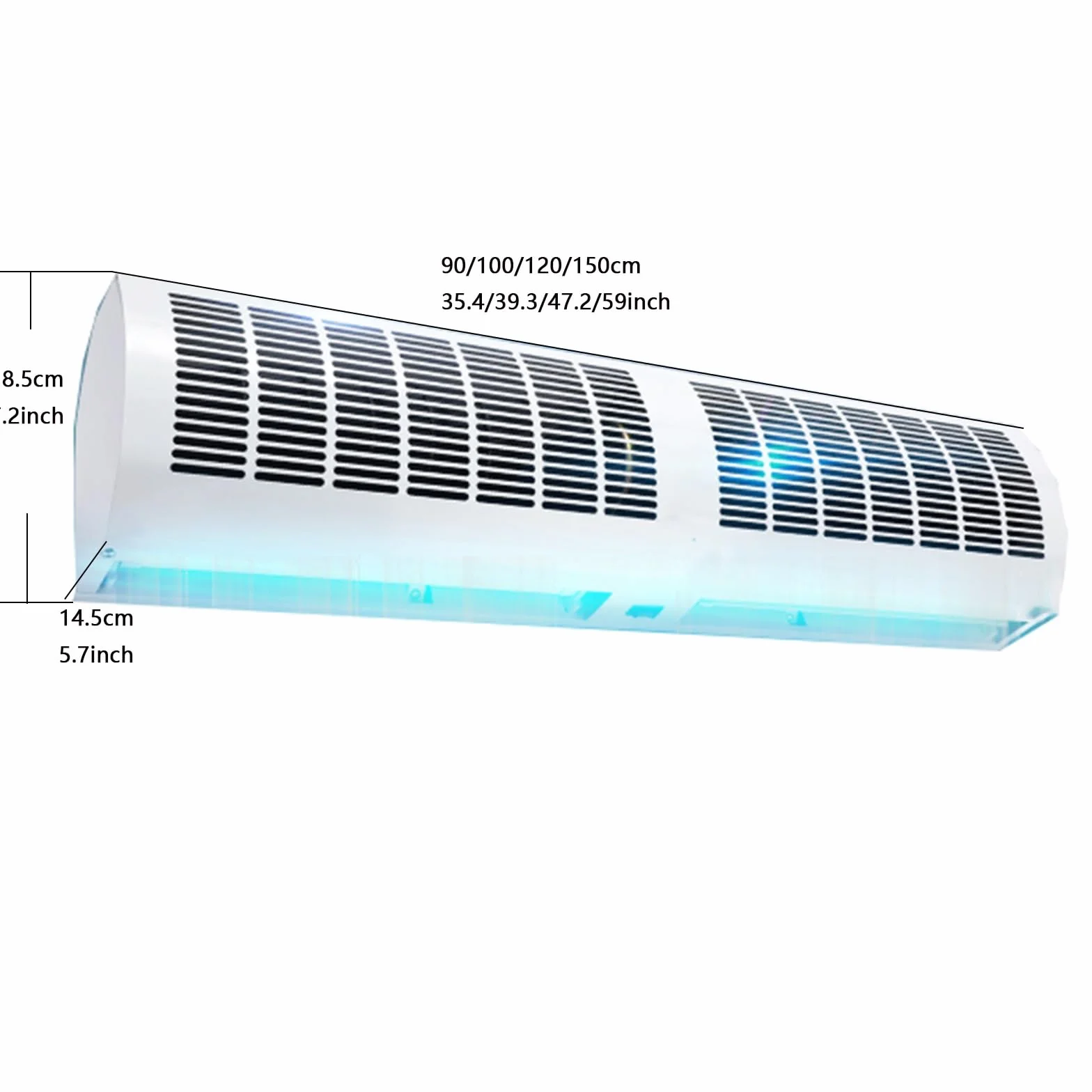Máquina de Cortina de Aire silenciosa Comercial de Viento Fuerte, 0,9 m 1 m, 1,2 m, 1,5 m Opcional, máquina de Cortina de Aire for Tienda de Catering(150cm(59inch))
