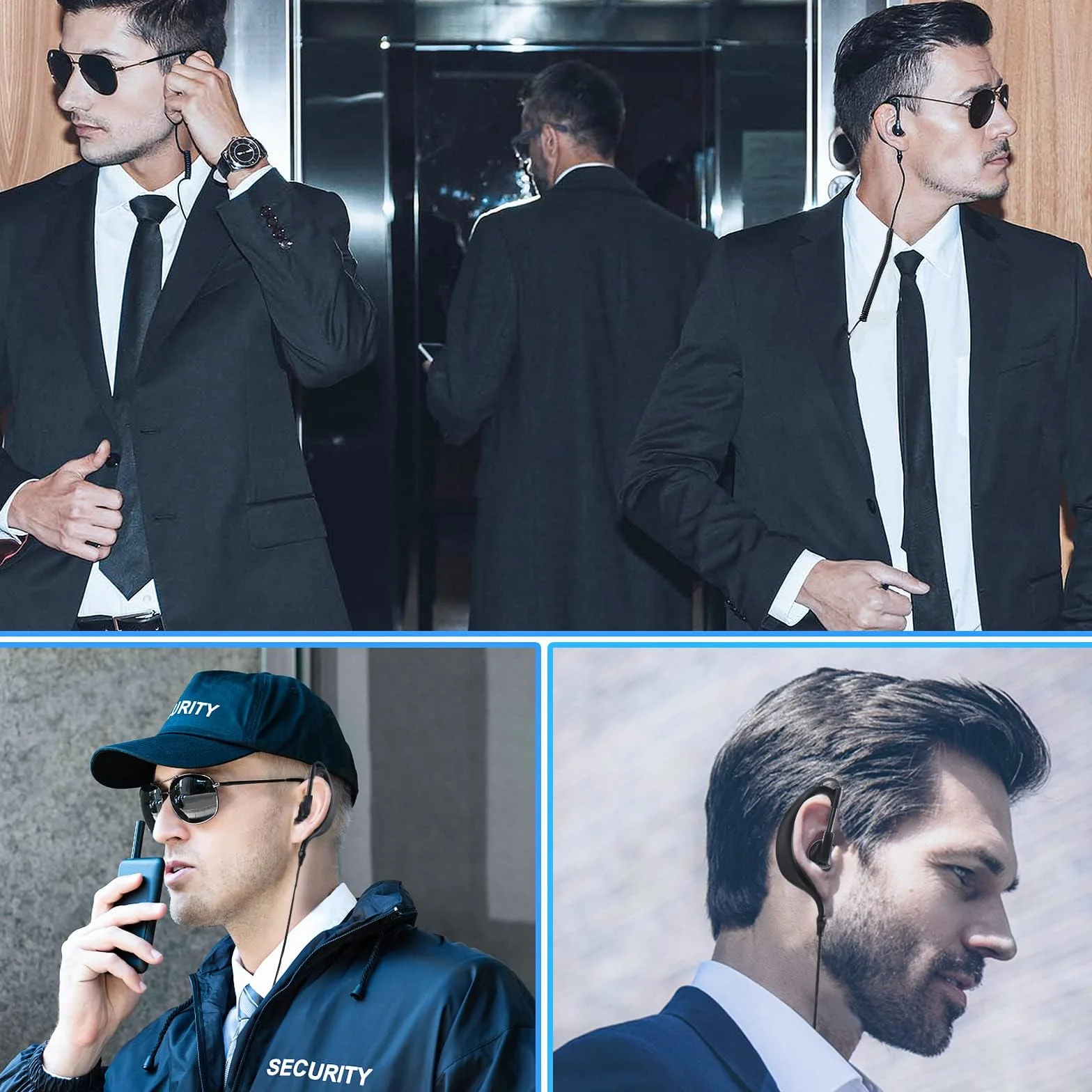Pinganillo Walkie Talkie, Auriculares Policiales Solo de Tubo con Conector de 3,5 mm para Exteriores/Adaptación de Radio Bidireccional