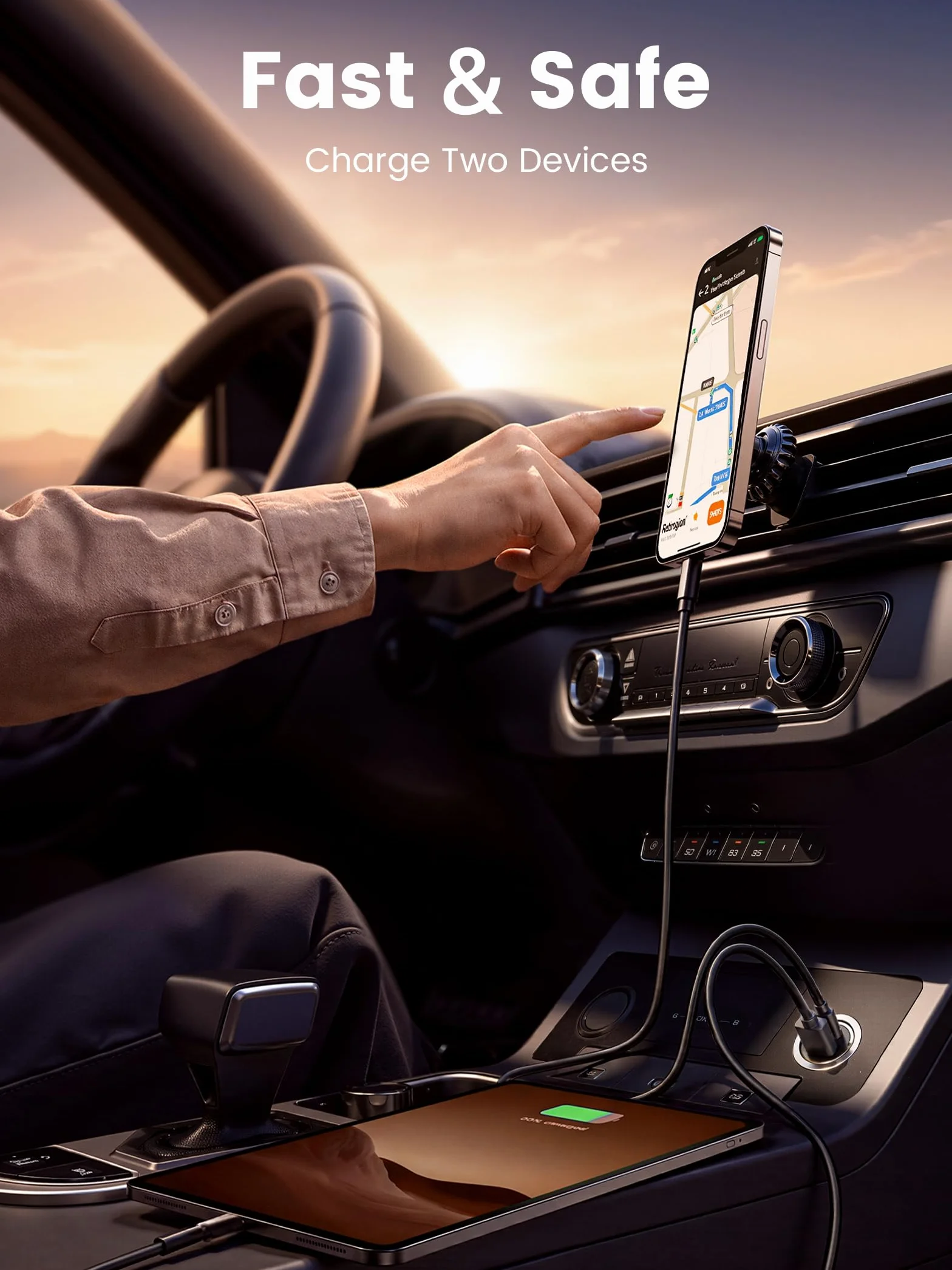 MOSWAG Cargador Coche Carga Rápida USB C PD Compatible iPhone 16 15 14 Pro Max iPad Samsung Galaxy S24 S23