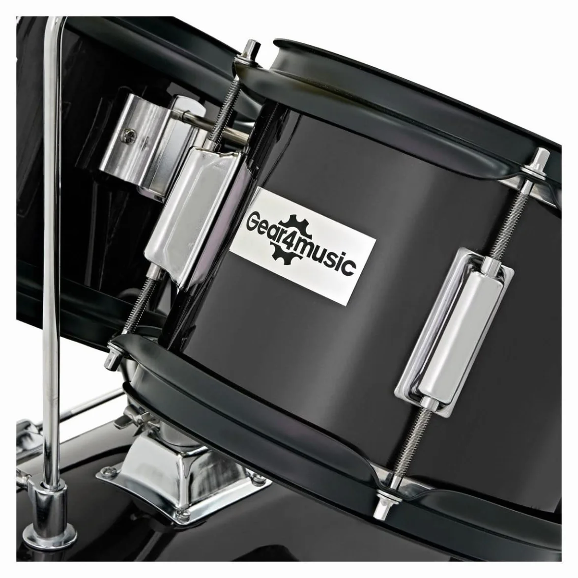 Acoustic Junior Drum Kit Negro 5-Piezas Kid Drum Set para niños de 5-10 años con Snare, Bajo, Tom, platillos