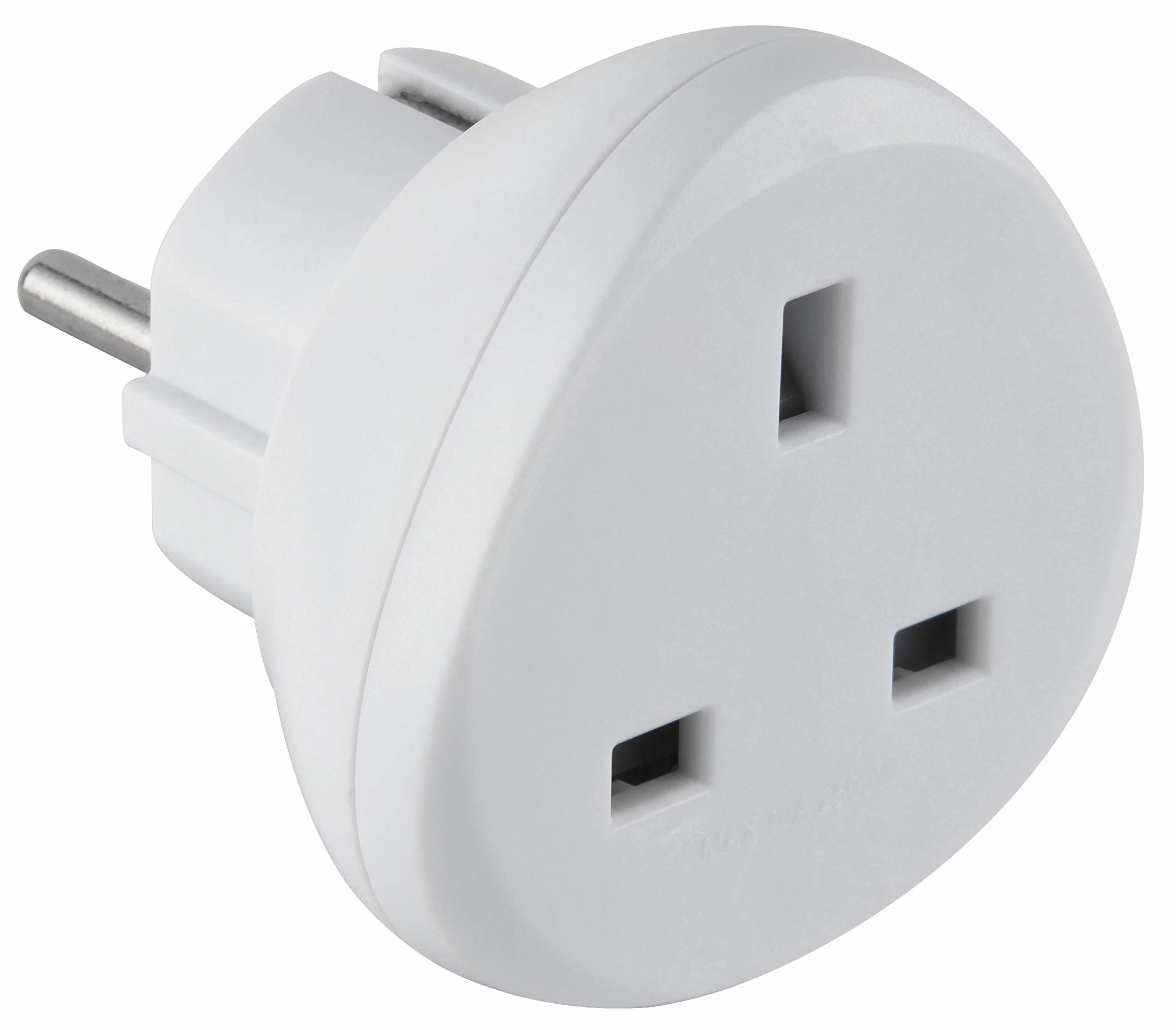 Electraline Adaptador de Viaje UK a Francia/Europa Blanco 70058