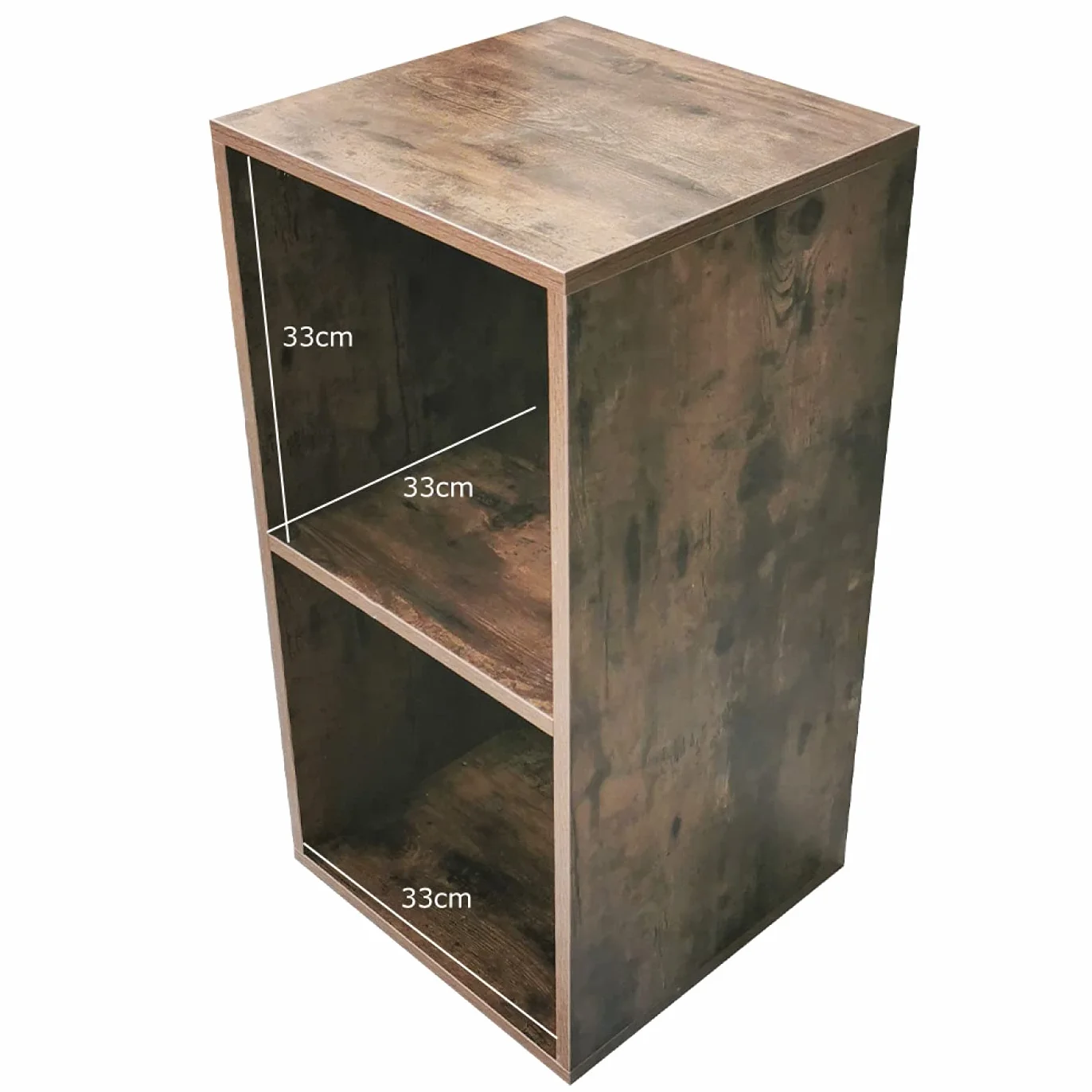 VDD Mueble de almacenamiento para discos de vinilo LP - biblioteca - 2 compartimentos - nogal