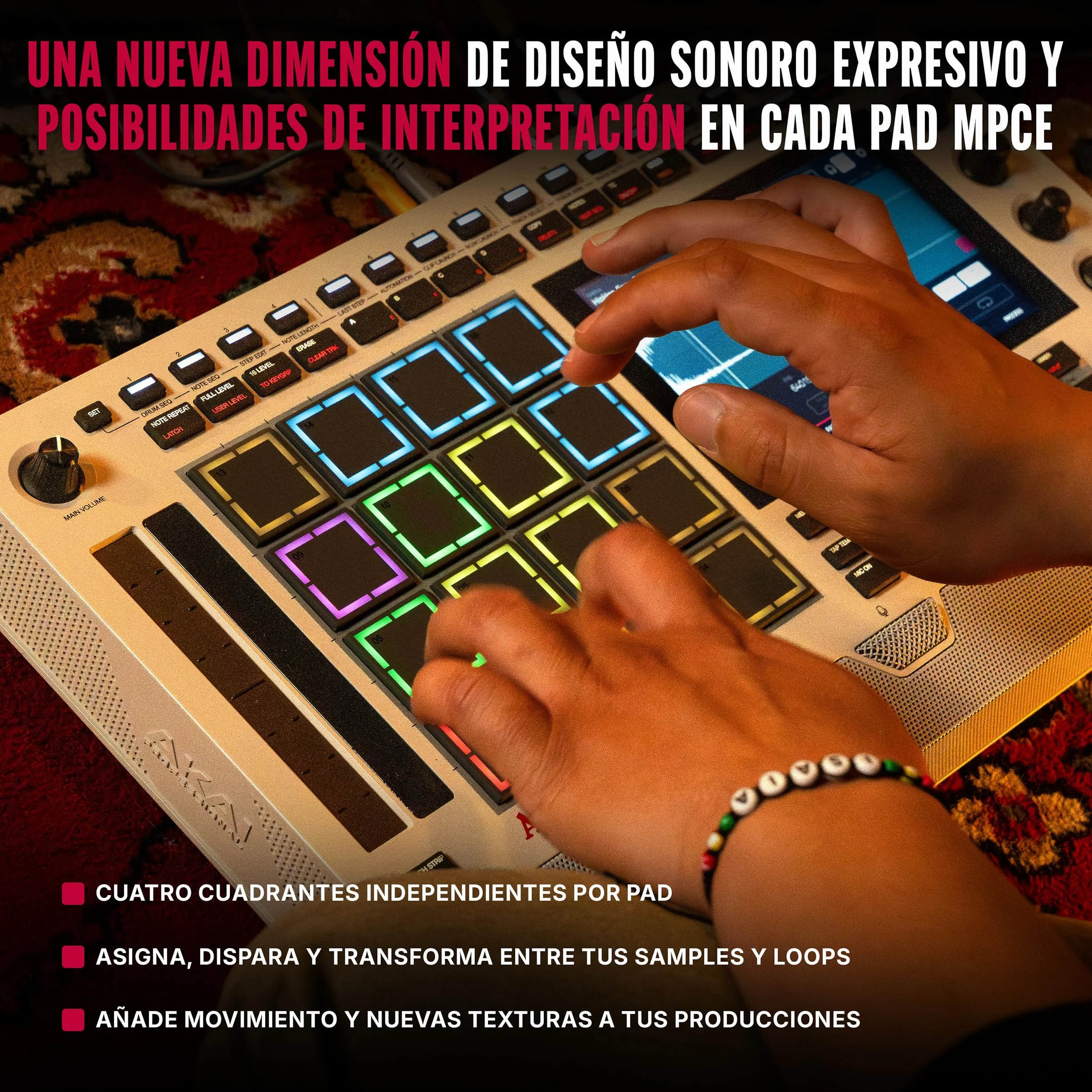 Akai Professional MPC Live III Retro Centro de Producción Musical portátil y Autónomo con Pads MPCe, Secuenciador, Pantalla táctil, Micrófono, Altavoces, Interfaz de Audio, Wi-Fi, Bluetooth, Batería