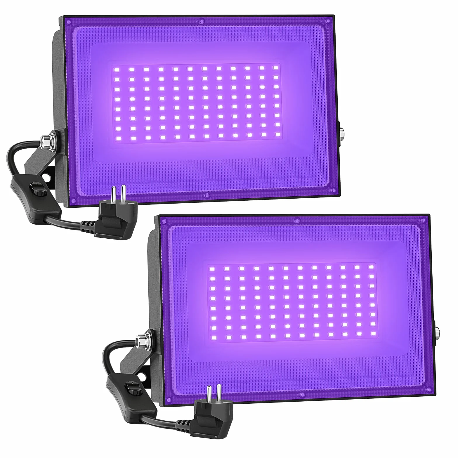 Onforu 2 Pack Luz UV 50W, Luz Negra Impermeable IP66, Foco UV Ultravioleta Fluorescente Lámpara de Escenario Blacklights para Bar Club DJ Discoteca Fiesta KTV Pinta Corporal Gimnasio Halloween