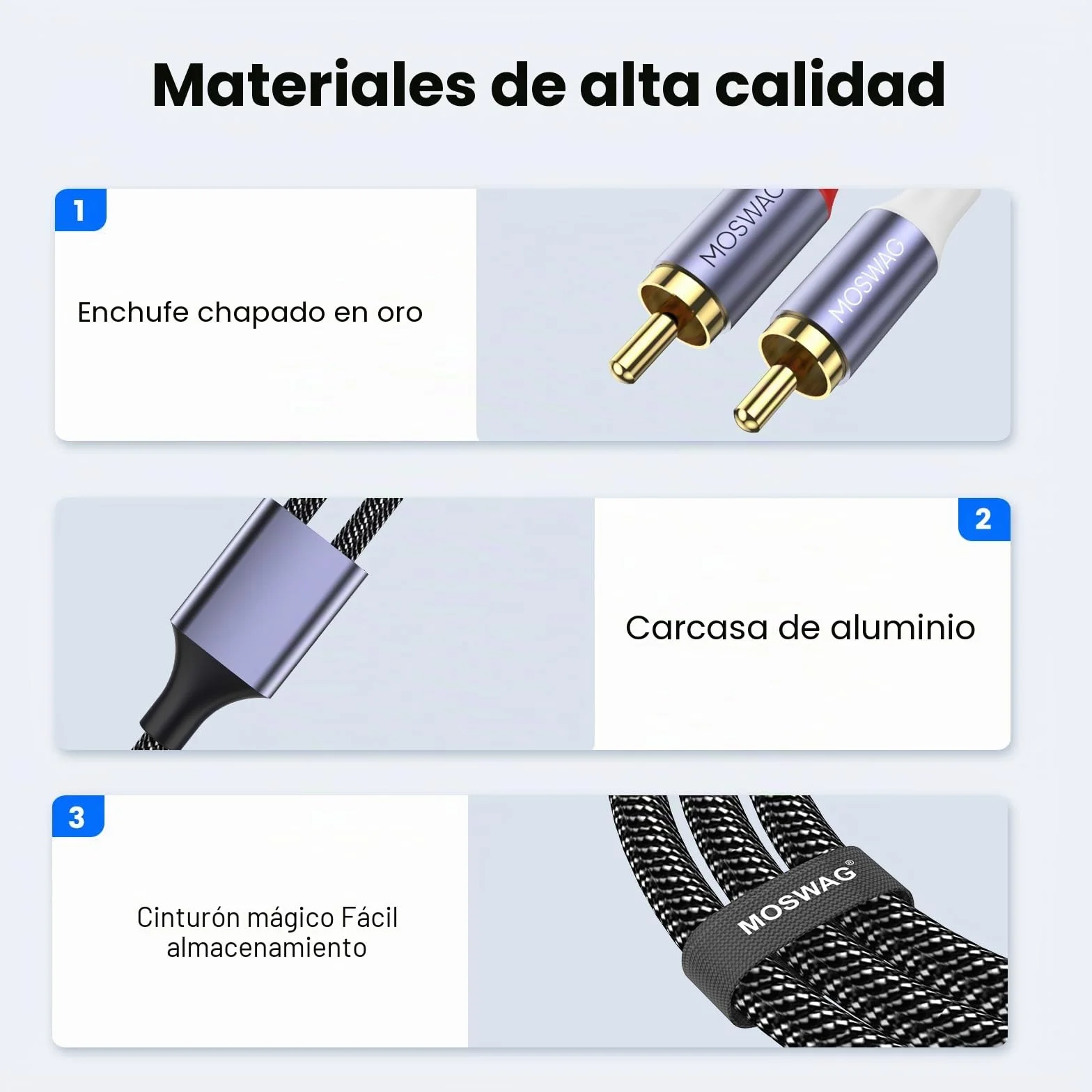 MOSWAG Cable USB C a 2 RCA, DAC Chip Cable Tipo C a 2 RCA HiFi Audio Estéreo, Compatible con iPad Pro 2021, Galaxy S21, Pixel 5/4, Oneplus Nord, PC, PS5, PS4, Amplificador, HDTV, Home Cinema