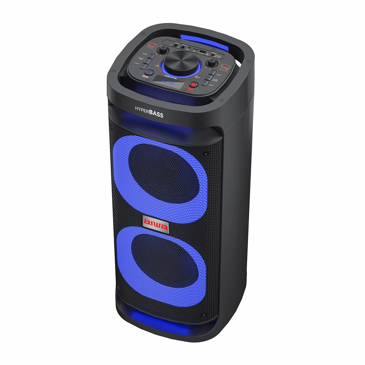 AIWA KBTUS-D800 - Altavoz Trolley, RGB-LED con Bluetooth, Micrófonos Dobles y Función