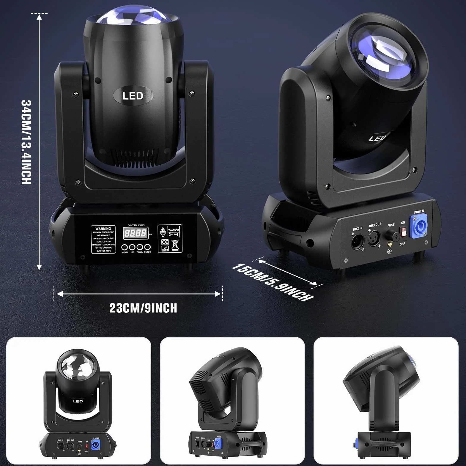 150W Cabeza Móvil Luces de Discoteca DMX RGBW LED DJ Luces Escenario Foco Profesional Fiesta para Boda Show Bar Club Navidad