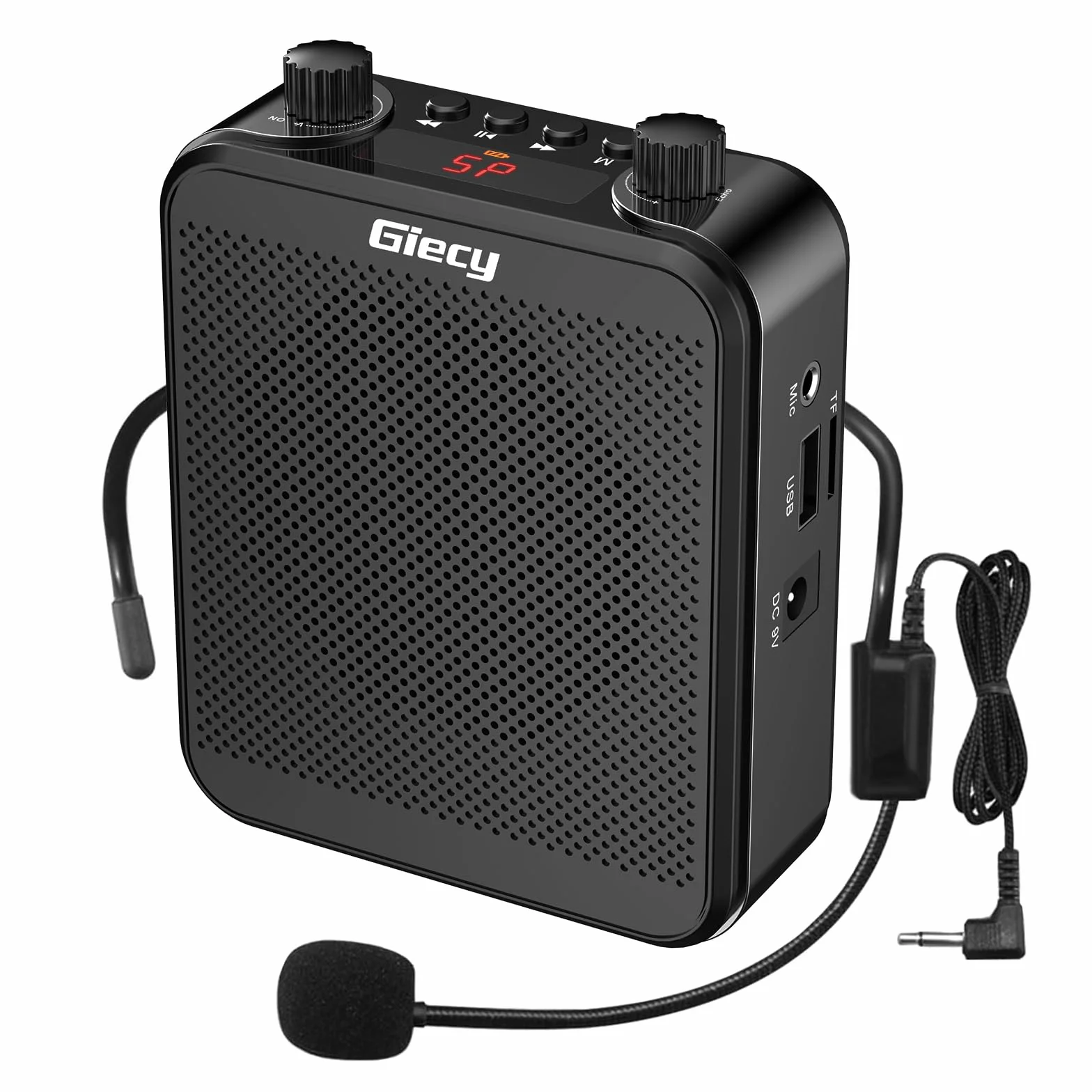 Amplificador de voz portátil con micrófono 30W batería recargable 2800mah, sistema de megafonía, amplificador voz ligero para profesores, guías turísticos, entrenadores deportivos, presentadore