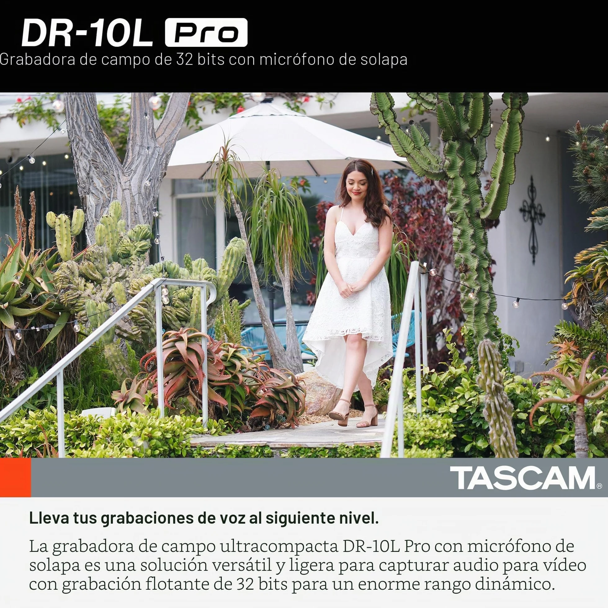 TASCAM DR-10L Pro - Grabadora flotante microlineal de 32 bits con micrófono Lavalier y adaptador Bluetooth opcional para control remoto y sincronización