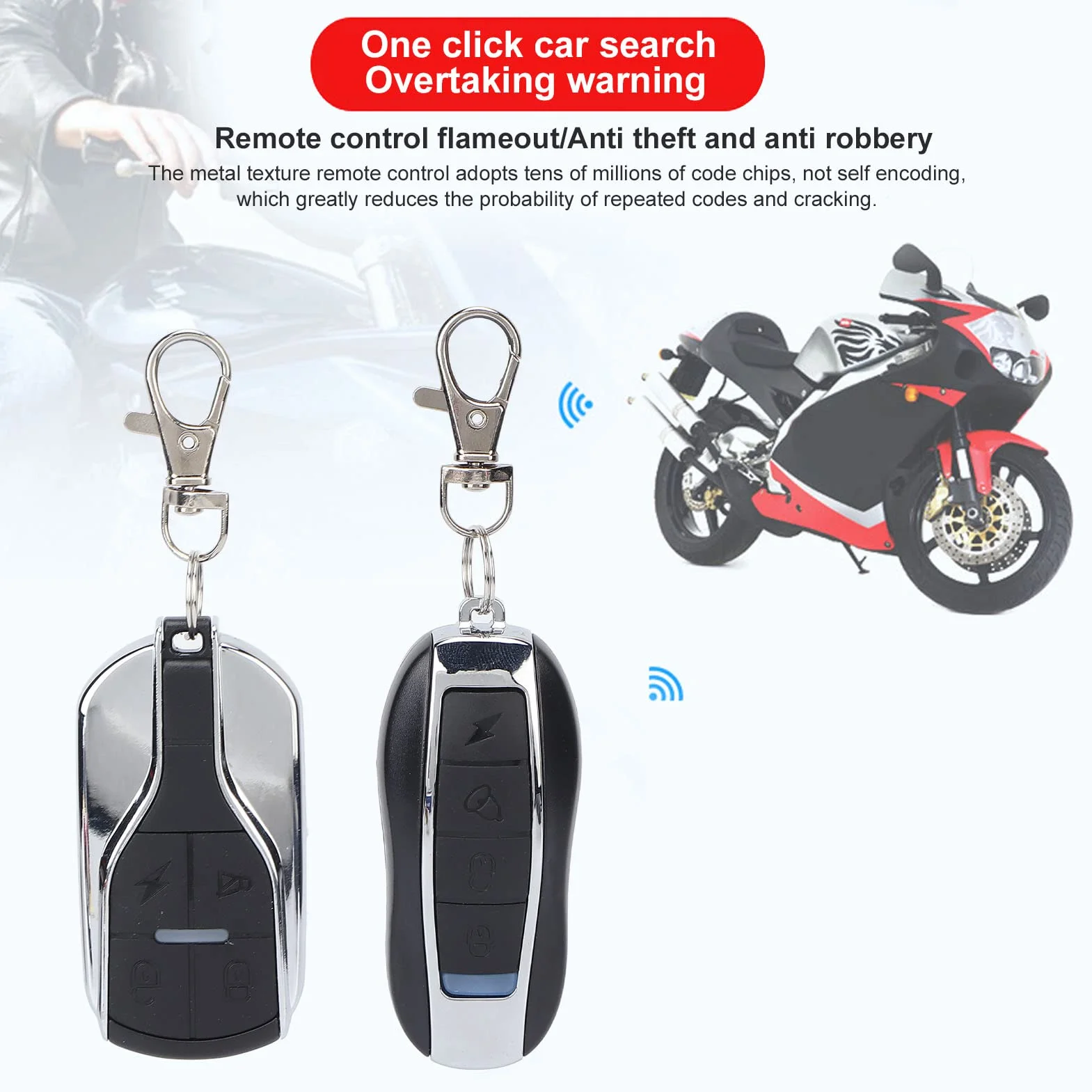 Sistema de Alarma antirrobo para Motocicleta, Kit de Sistema de Alarma antirrobo Universal para Motocicleta de 12 V con Control Remoto unidireccional Impermeable para Moto Scooter