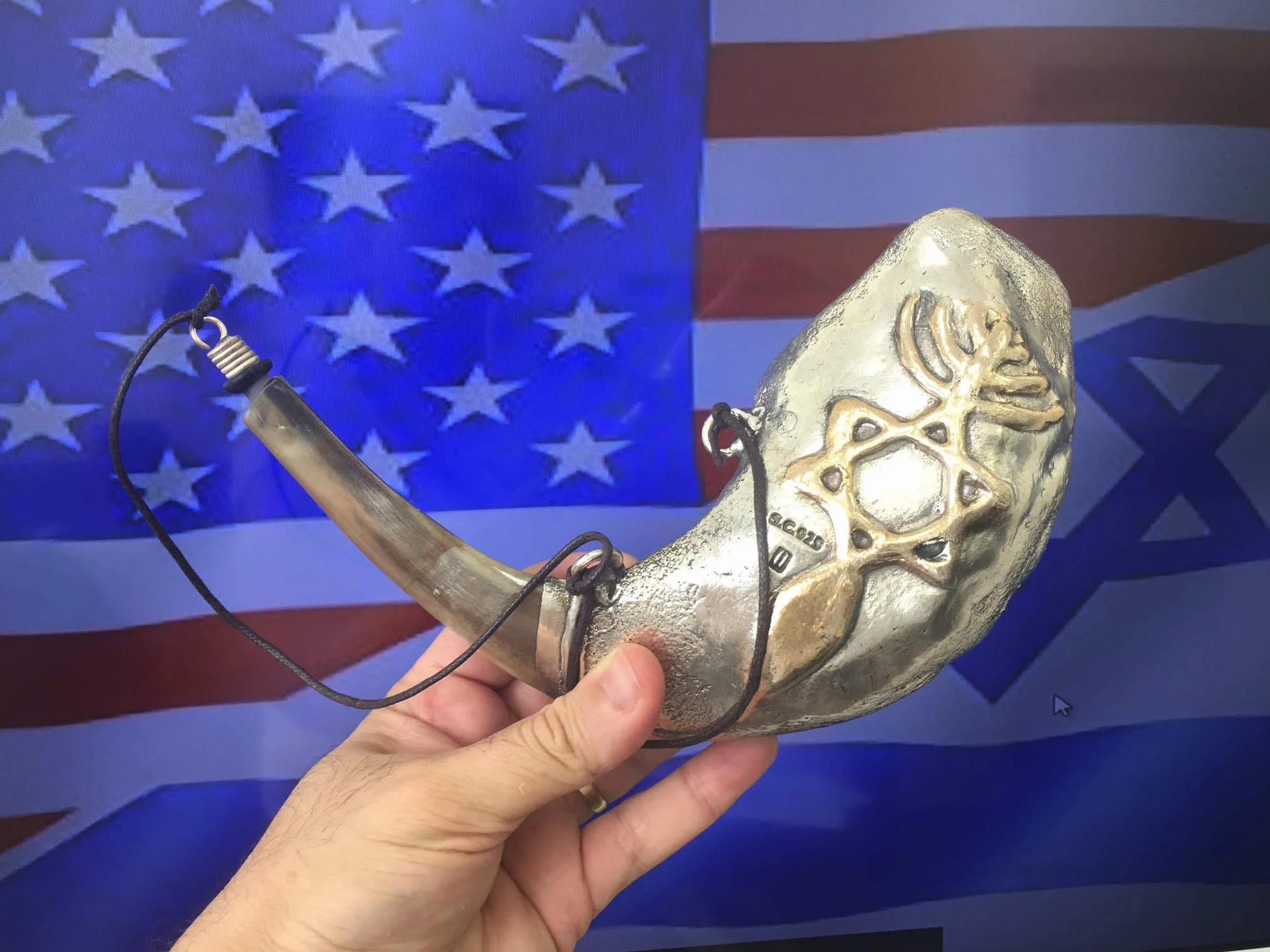 Venta Para Aceite 13 pulgadas Unción Carneros de Plata Ram Shofar Increíble Evangélica Cristiana