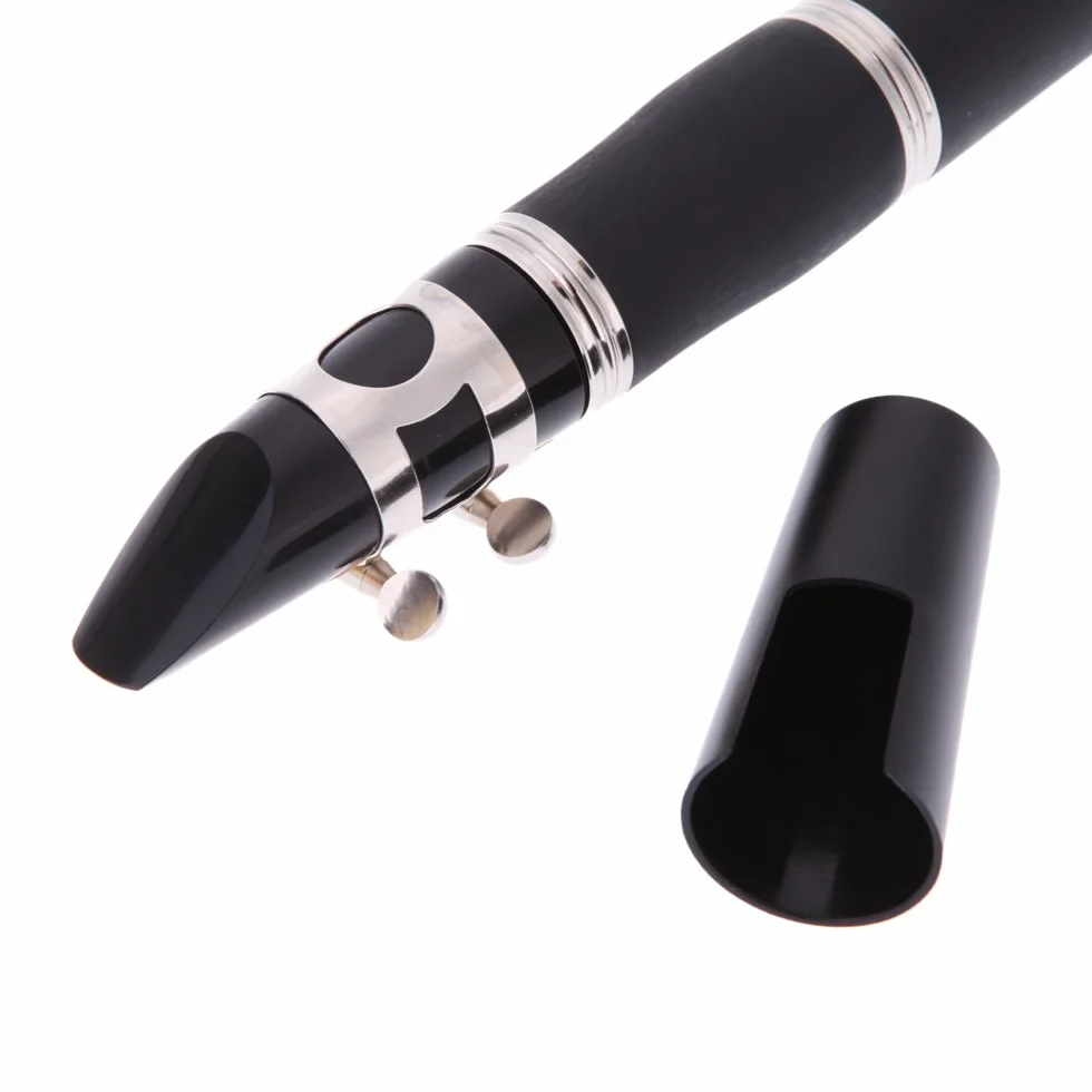 Andoer® Clarinete Baquelita 17 B ♭ Key Flat Soprano Niquelado Exquisito con Cork Grease Trapo de Limpieza Guantes 10 Cañas Destornillador Instrumentos de Viento de Madera