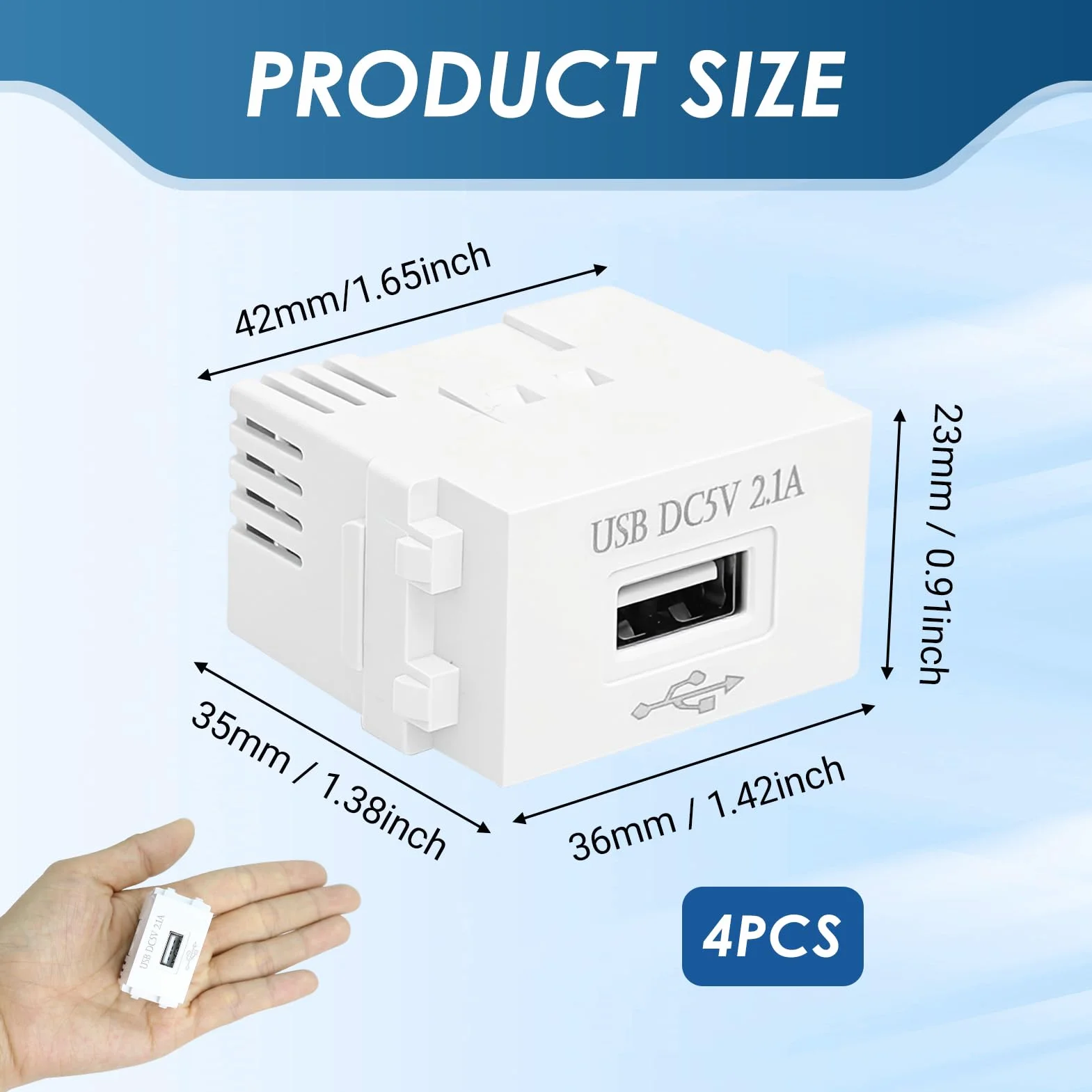 4PCS Módulo de Alimentación USB 220V a 5V 2.1A, Transformador AC DC USB, Adaptador Cargador USB para Smartphone Tablet Dispositivos USB, Módulo Convertidor 220V 5V para Electrónica DIY