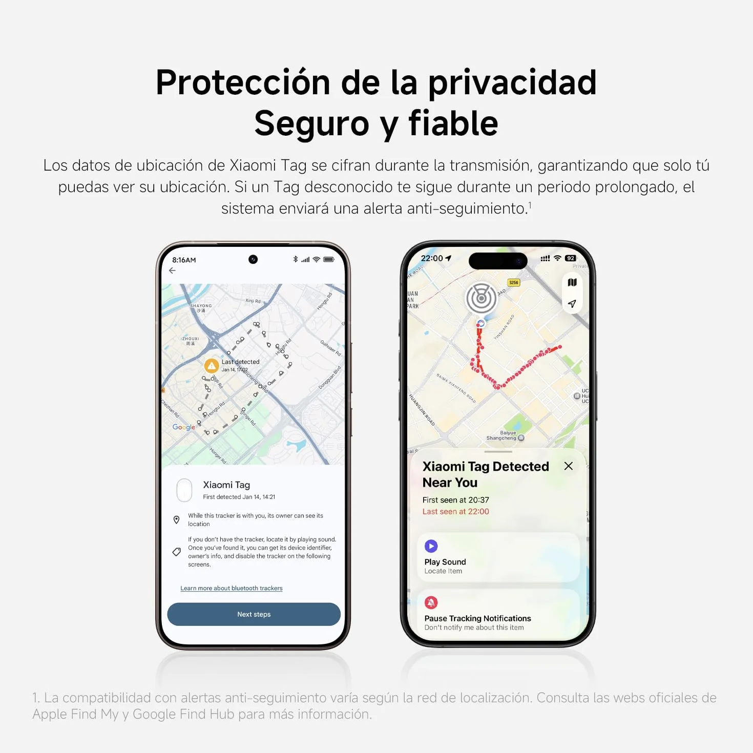 Xiaomi Smart Tag, Compatible con Apple Find My y Google Android Find Hub, localizador, buscador para Equipaje/Bolsos/Carteras/Mascotas, IP67, batería con más de 1 año de autonomía, Pack de 1