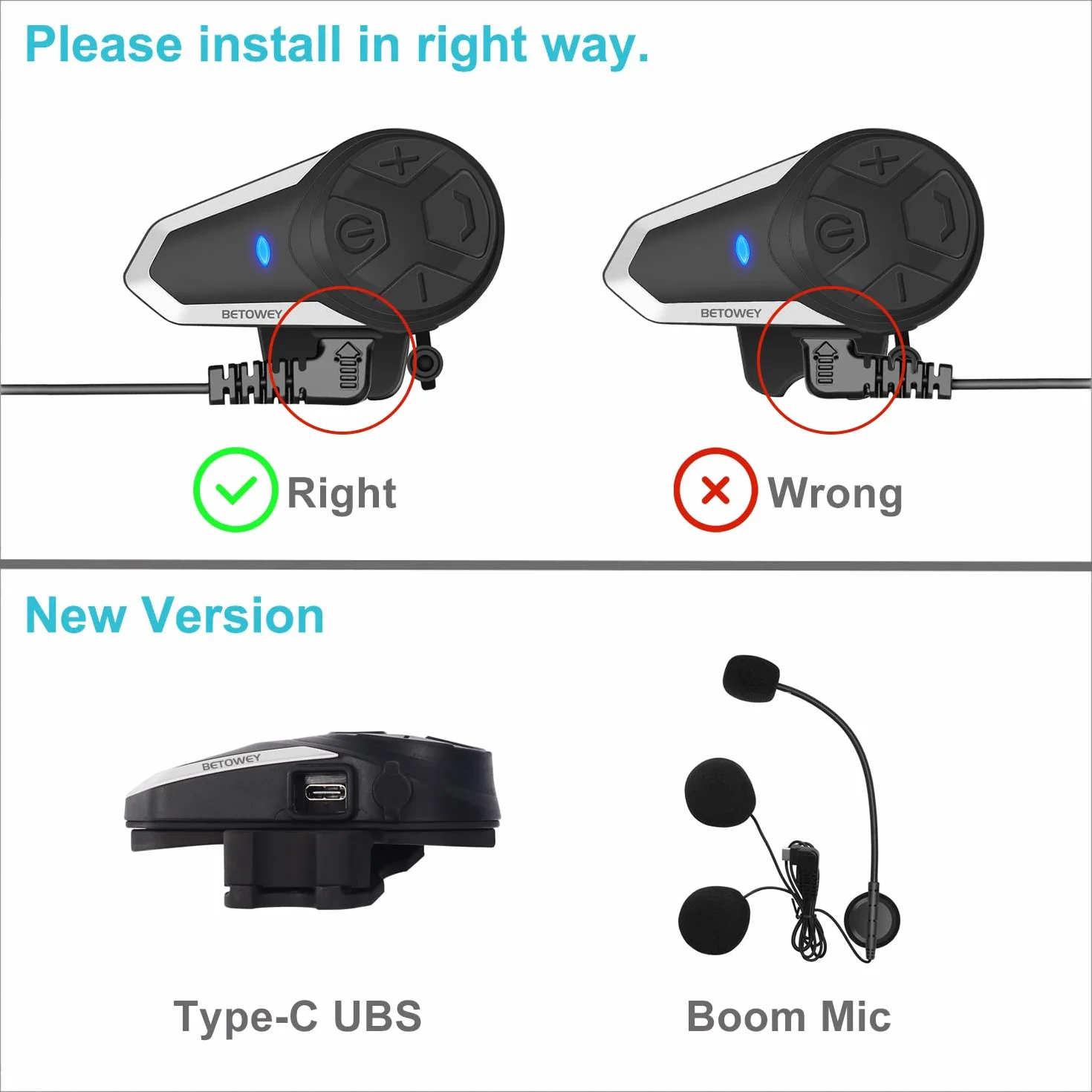 Intercomunicador Casco Moto BT-S3 V5.0 Bluetooth Manos Libres 1000m