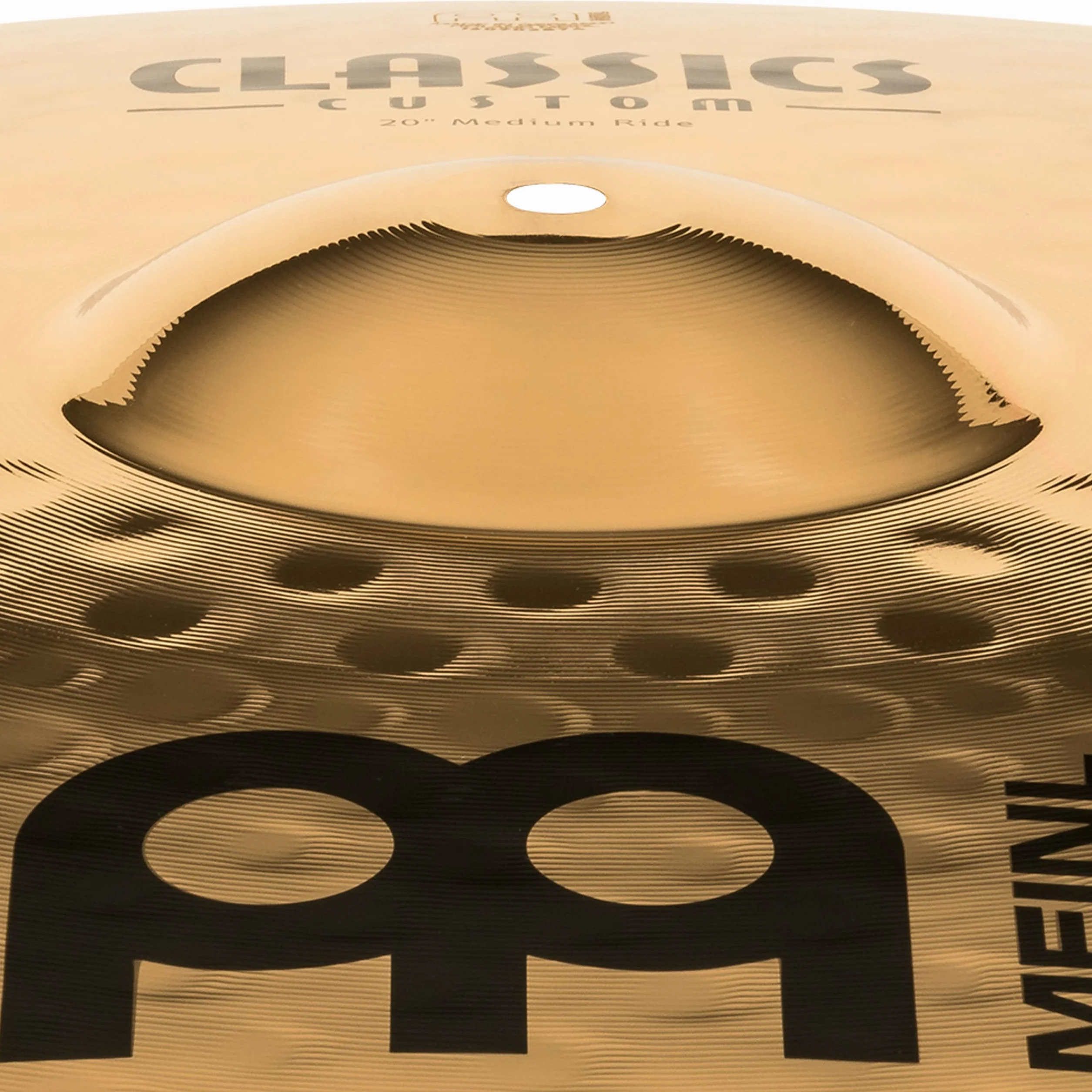 Meinl Cymbals Classics Custom Brilliant Plato Ride Medium de 20 pulgadas (50,80cm) Platillos de Batería - Bronce B12, Acabado Brillante (CC20MR-B)