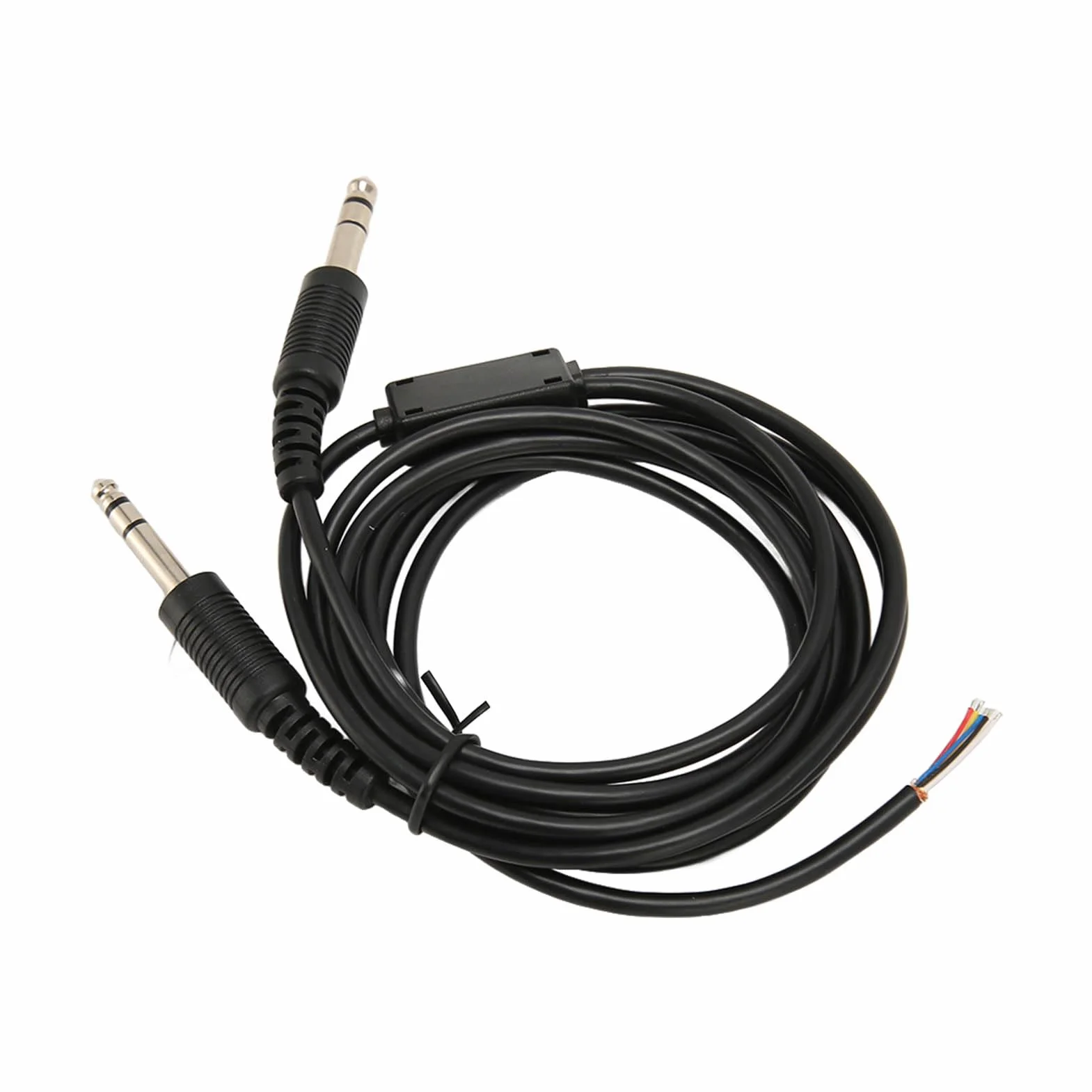 Cable de Repuesto para Auriculares de Aviación para David Clark AVCOMM Pilot, Cable de Bricolaje de 6.6 Pies, Enchufes GA Duales, Material de PVC Duradero, Fácil de Operar,
