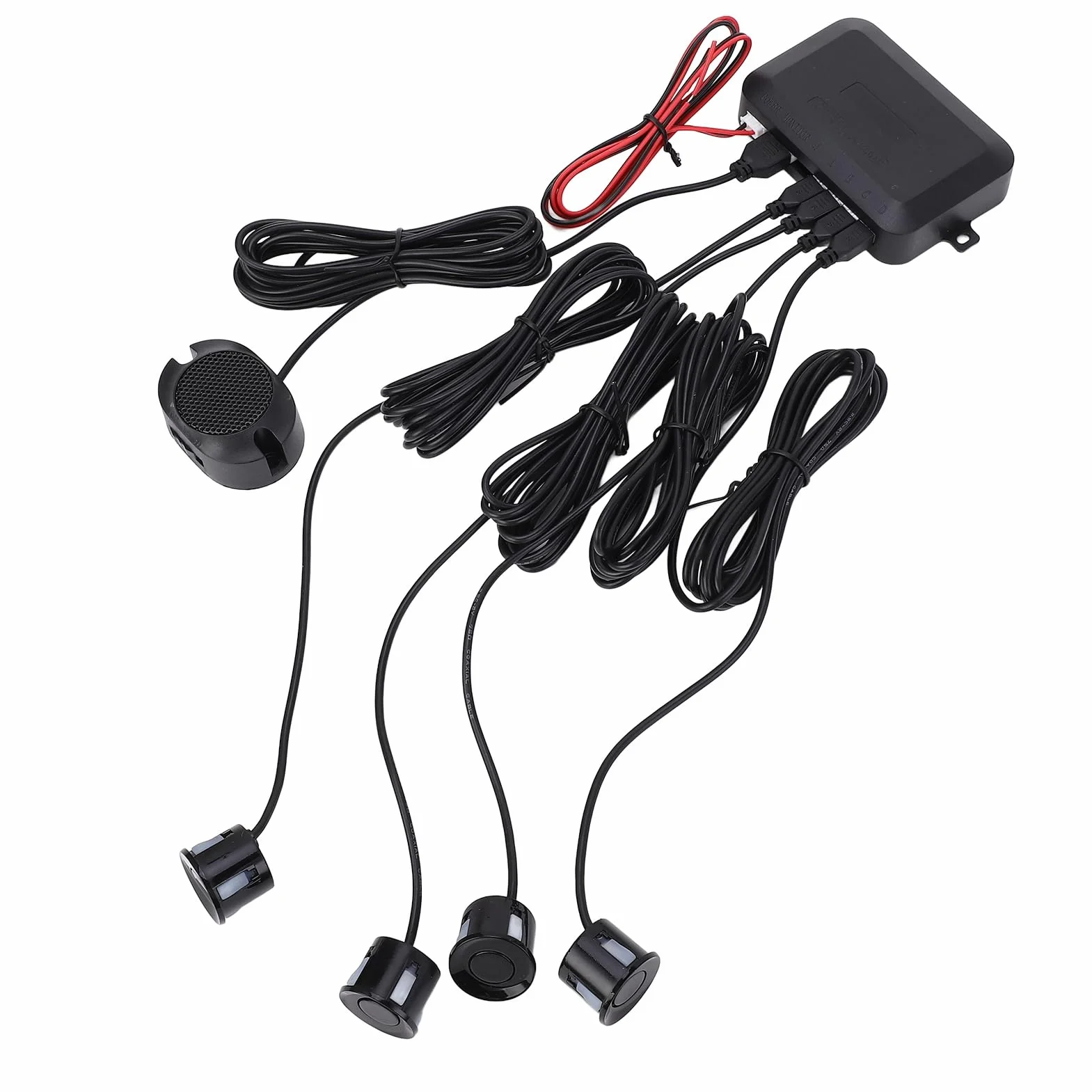 VOBOR Kit de Sensor de Aparcamiento Coche, Sensores Aparcamiento Coche de 12 V, Kit de Alarma de Audio de Marcha Atrás