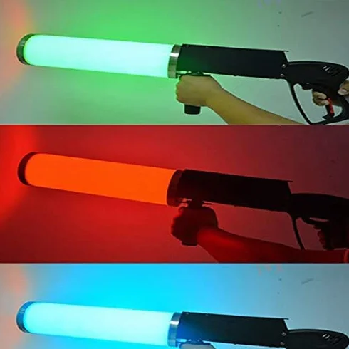 Cañón LED de Fiesta, Pistola de CO2 criogénica de Mano, Barra de Club Nocturno, Efecto de Chorro de DJ, Colorido con Manguera de Gas, nebulizador, Pistola de Humo, Efecto de Escenario en Aerosol