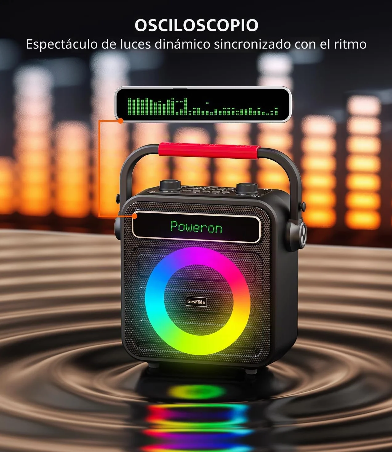 Karaoke 2 Micrófonos Inalámbricos, Altavoz Portátil para Karaoke con Sistema PA y LED, Compatible con Bluetooth/TF/USB/AUX/TWS, Es una Excelente Opción de Regalo para Niños, Familiares y Amigos