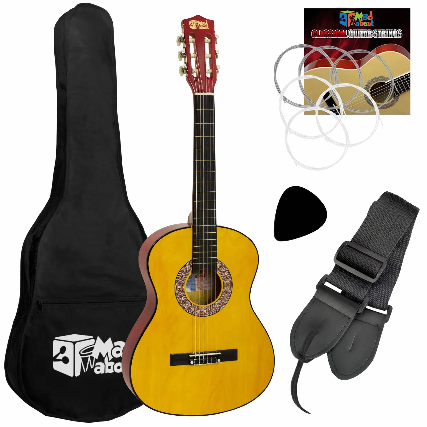Mad About - Guitarra española clásica para zurdos, para niños (3/4)