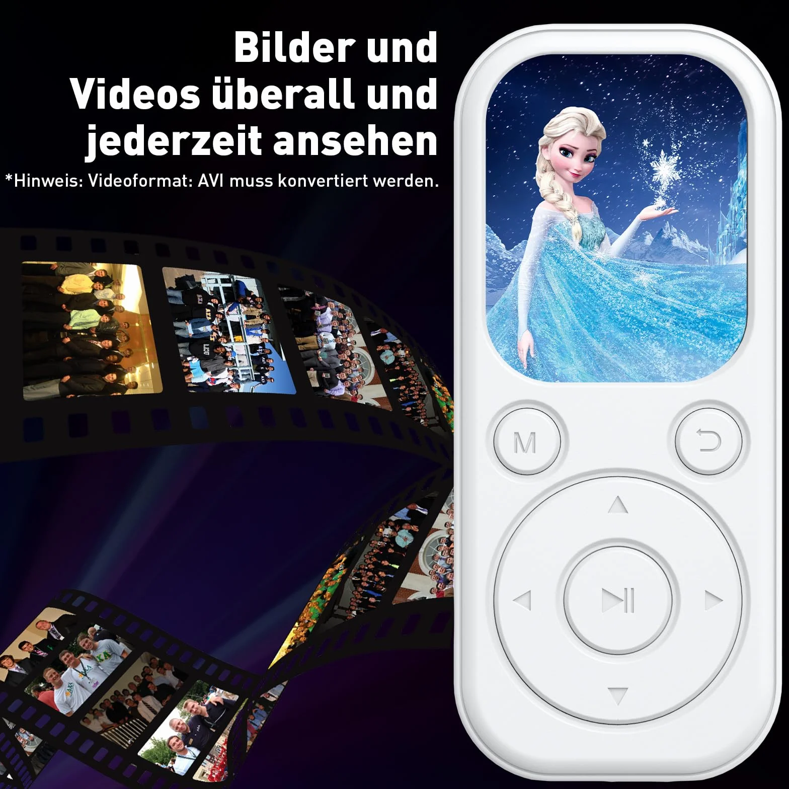 Reproductor MP3 Bluetooth 128 GB con Radio FM, Grabadora Voz, Sonido HiFi, Función E-Book, Blanco