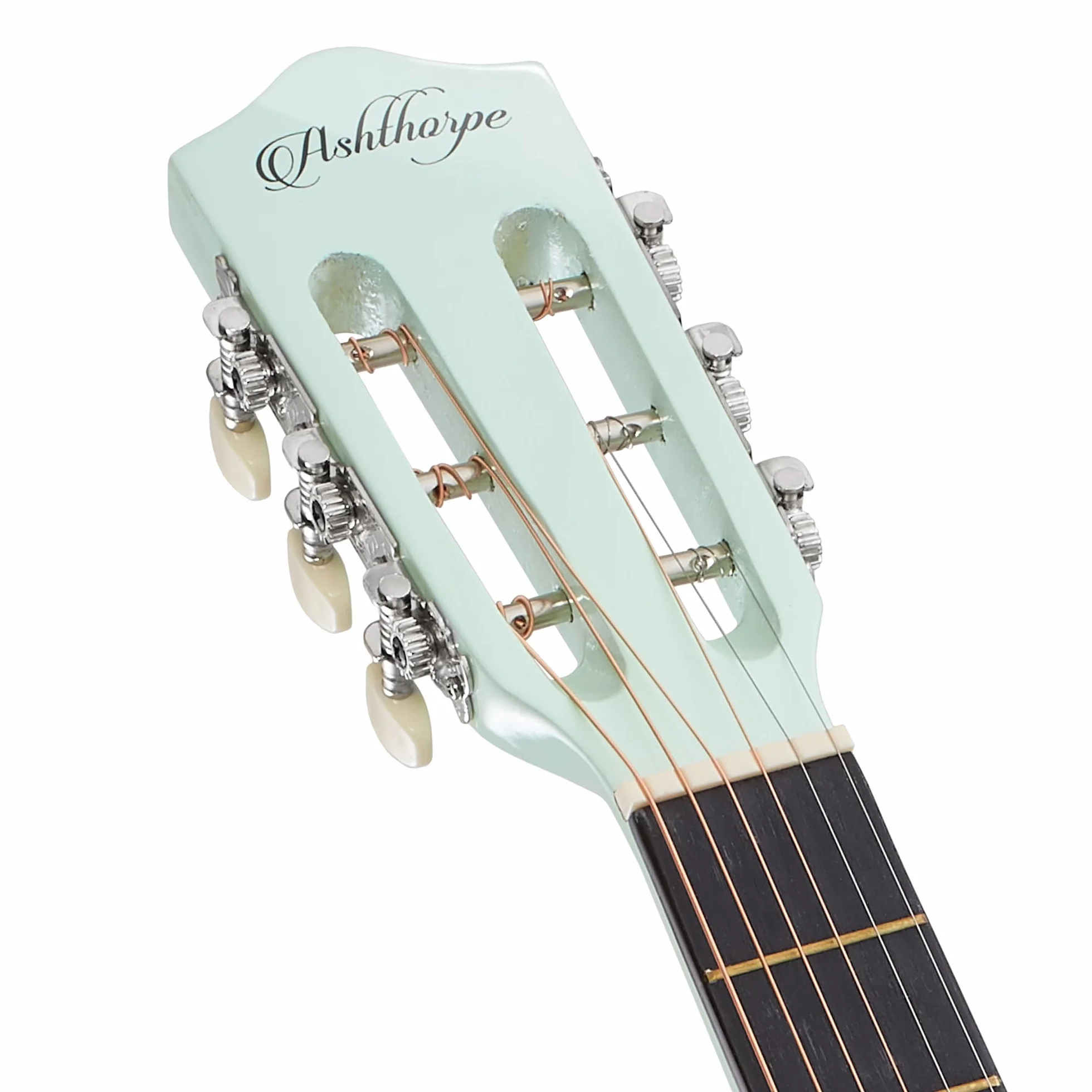 Ashthorpe Paquete de guitarra acústica para principiantes de 38 pulgadas (verde menta), kit básico para principiantes con bolsa de concierto, cuerdas, correa, afinador, púas