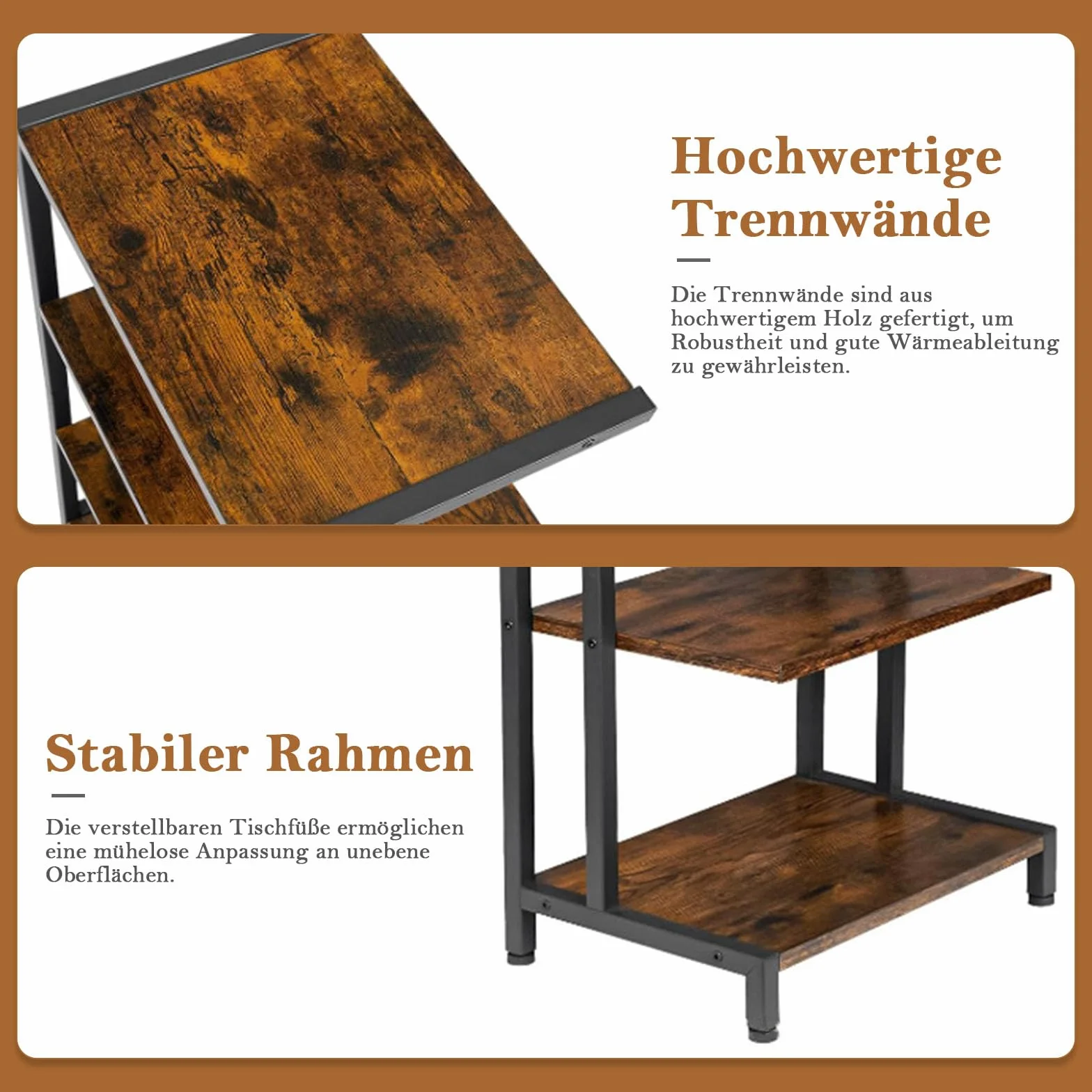 W&H Estante HiFi de madera de 4 niveles, soporte para tocadiscos para álbumes y discos, estantes y soportes estéreo con compartimentos de almacenamiento para reproductores de DVD decodificadores de TV