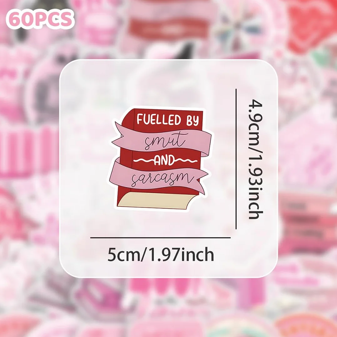 Pegatinas Lectoras Rosa Vinilo Impermeable 60 Piezas para Scrapbook Kindle Amantes de Libros
