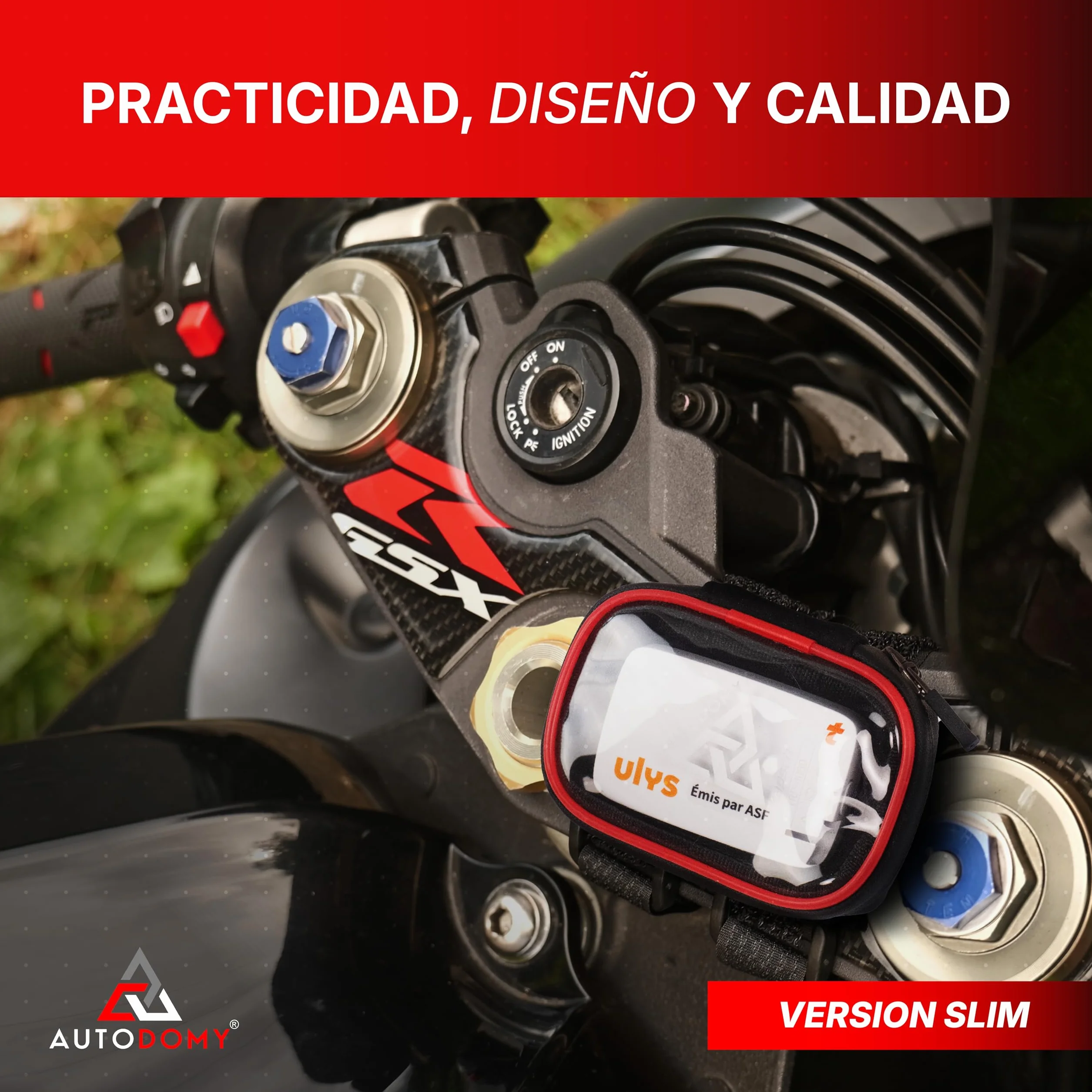 Soporte para Moto Impermeable Neopreno 9.4x6.8 cm Estuche Porta Telepeaje