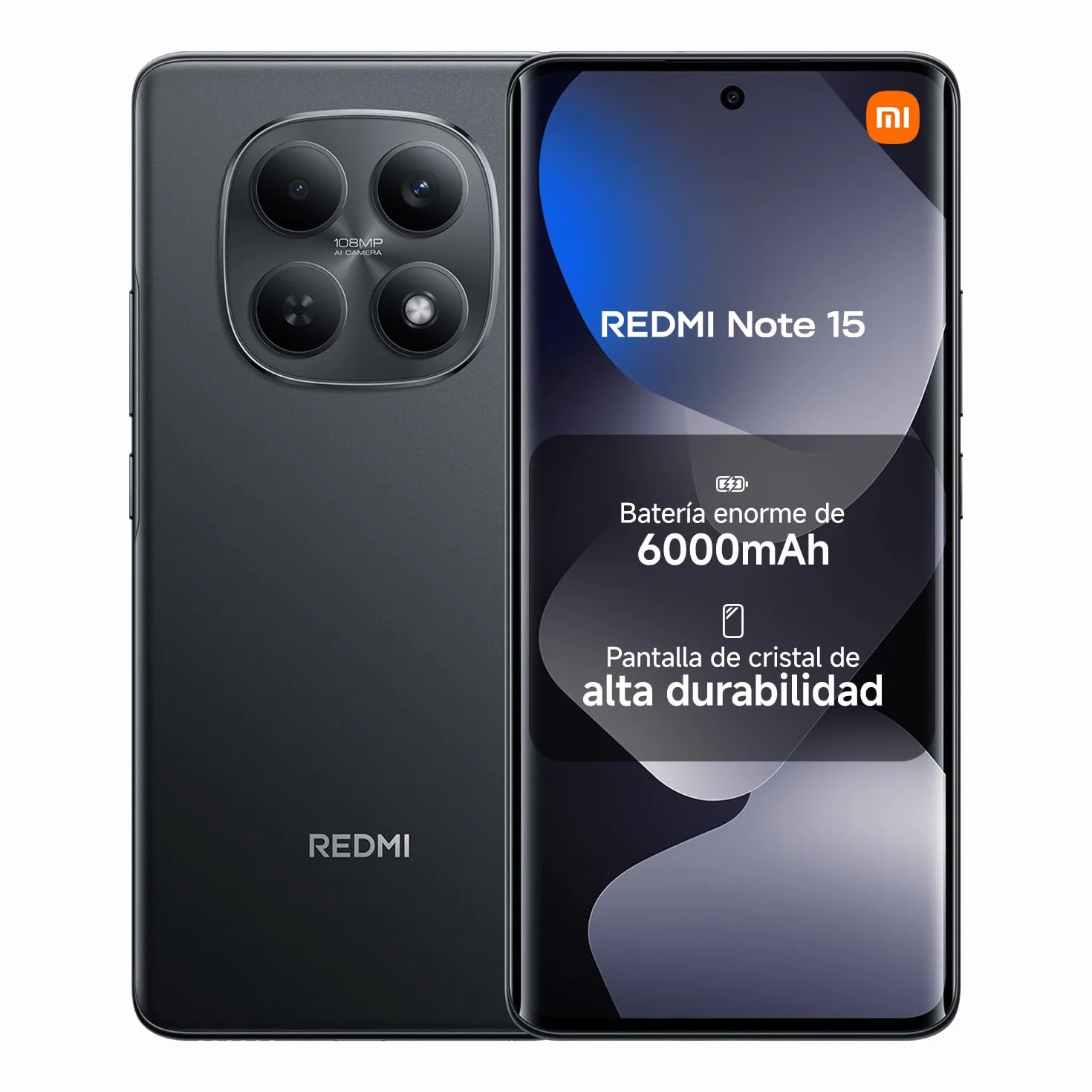 Xiaomi Redmi Note 15 Smartphone 8+256GB AMOLED FHD+ 6,77" MediaTek Helio G100-Ultra 108MP Cámara 6000 mAh Negro Versión ES