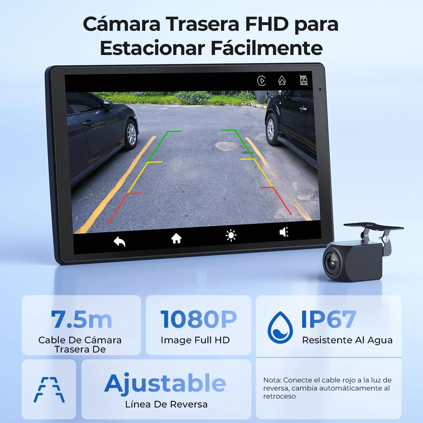 Carplay - Pantalla portátil de 8 pulgadas para coche Apple CarPlay y Android, pantalla HD de 1440 x 900, soporte magnético, actualizaciones OTA, cámara trasera, Bluetooth, control por voz