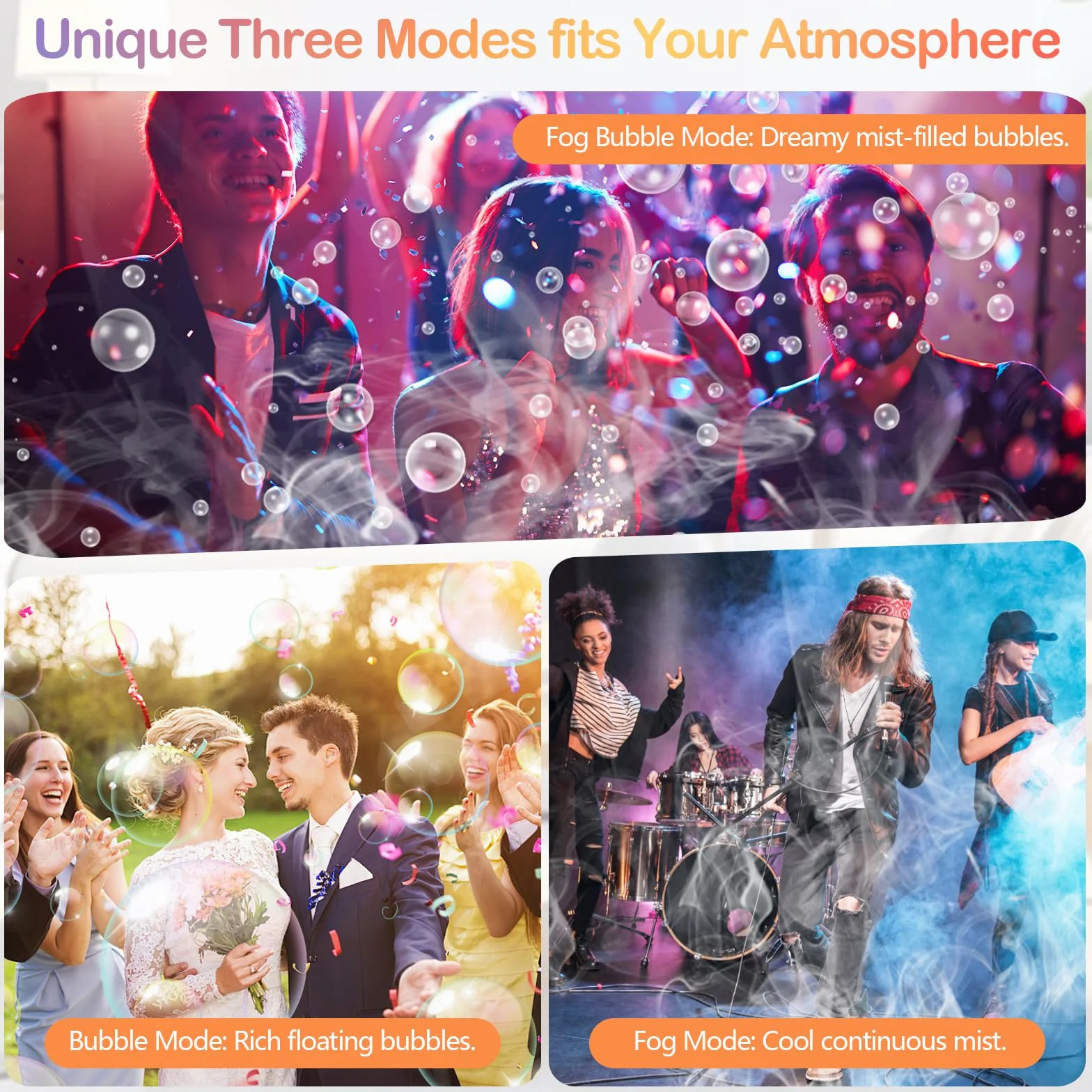 Máquina de humo y pompas 3 en 1 con mando a distancia, Fog Bubble Machine para humo pompas y burbujas de humo, máquina de efectos especiales para Halloween bodas fiestas y eventos