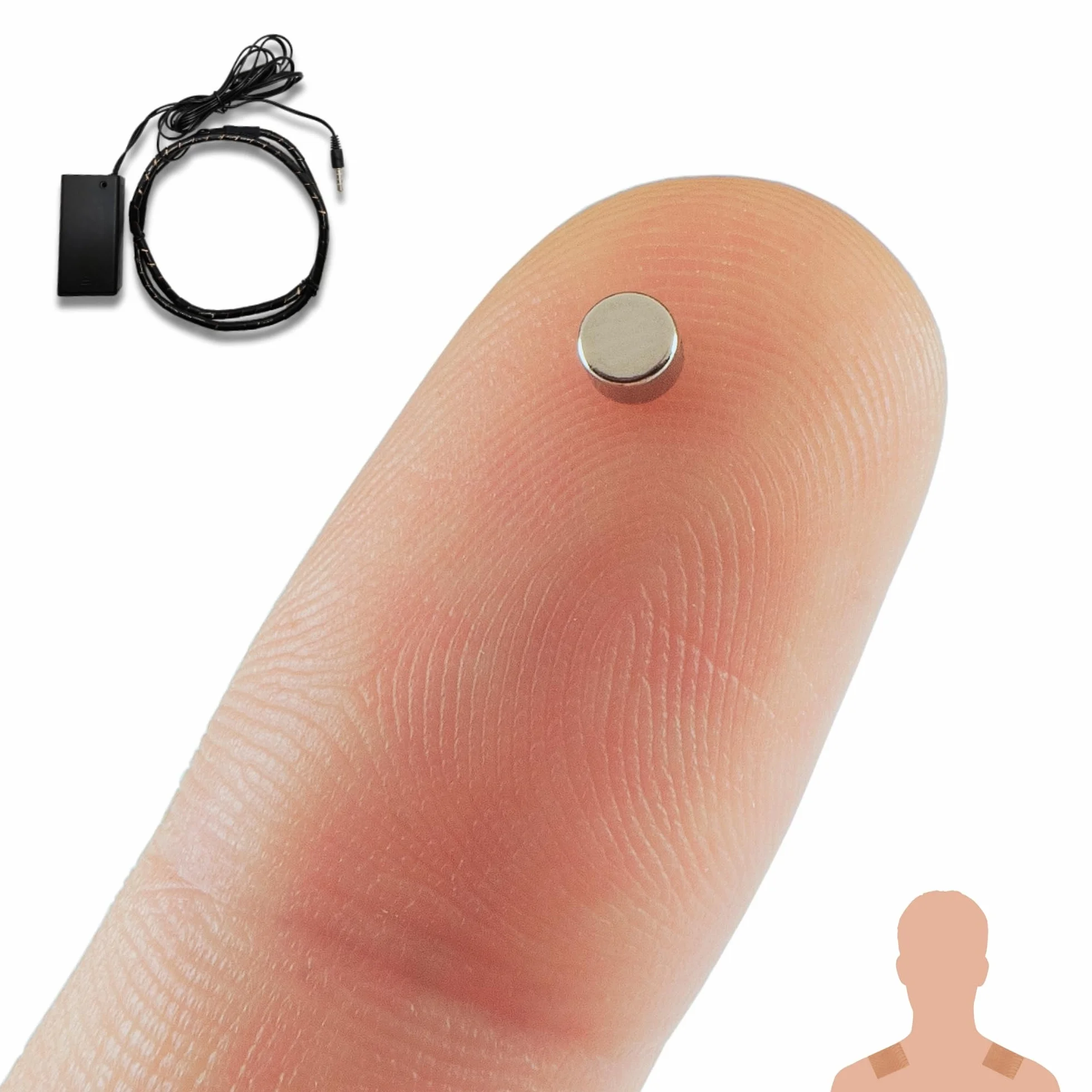 PingaOculto Pinganillo Invisible Imán para Exámenes Auricular Espía Mini Inalámbrico con Micrófono y Tiras Adhesivas