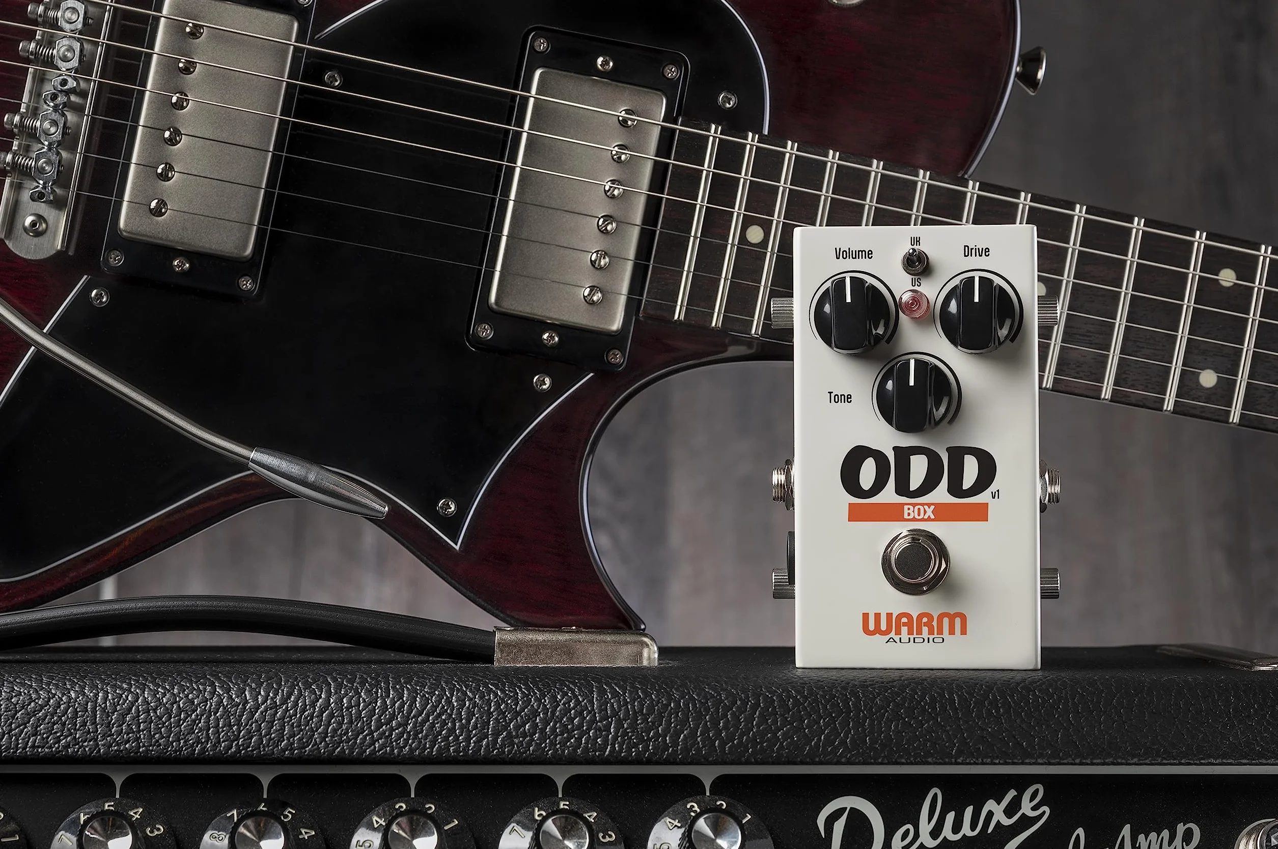 Warm Audio ODD Box V1, pedal Over Drive Disorder (sonido "cranked amp", calidad boutique compacta, op-amp TLO82CP, carcasa de acero con recubrimiento de polvo, circuito true-bypass).