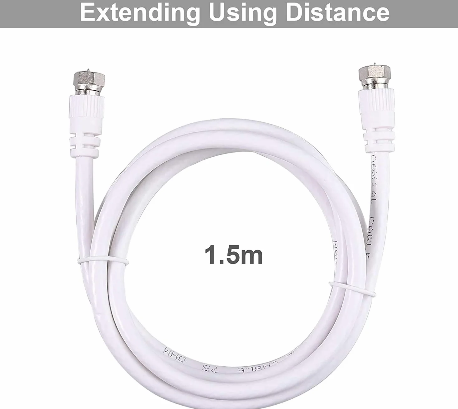 RUNCCI-YUN 3 vías TV Splitter Antena TV Cable de Banda Ancha Splitter Kit 1 Entrada 3 Salida Macho a Hembra Cable Coaxial Adaptador de Divisor con Cable Coaxial de 2 * 1,5 m Cable