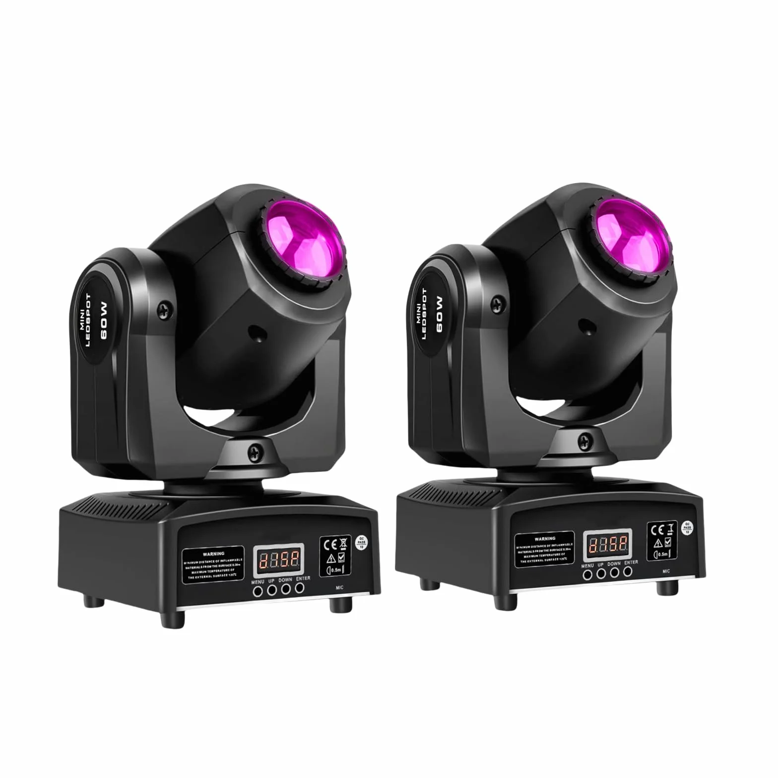 2 unidades de luz de escenario mini de 60W con cabezal móvil LED, luces RGBW para DJ, DMX512, 9/11 canales de control de sonido para discotecas, DJ, fiestas y clubes