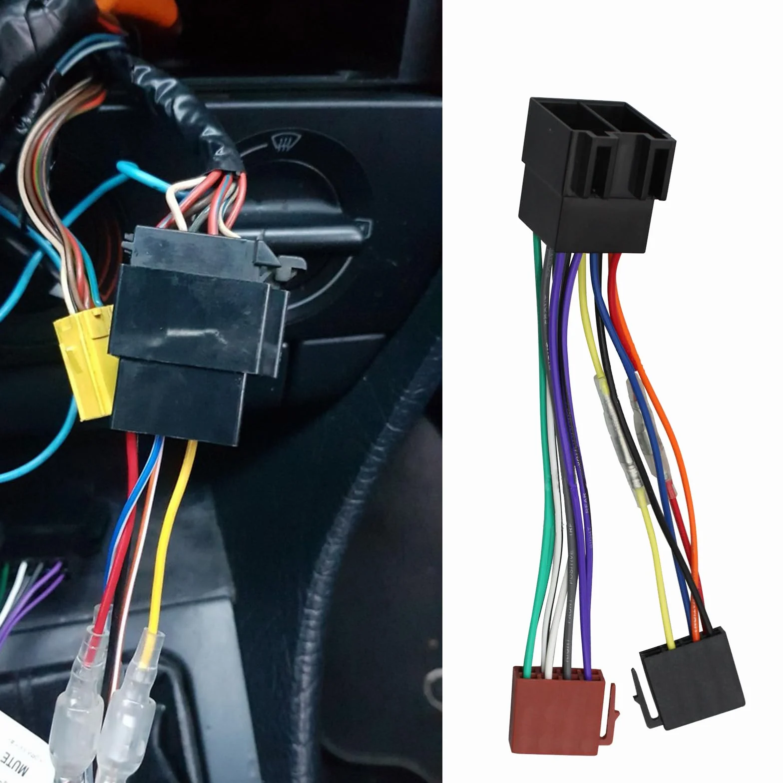 Adaptador de Radio Iso Adapter Cable Adapt-ador Cable de 16 Pines + Adaptador de Antena + Herramienta Llaves de Extraccion para Enchufe Coche Estándar, Enchufe Adapt, Ador Radio (1 juego)