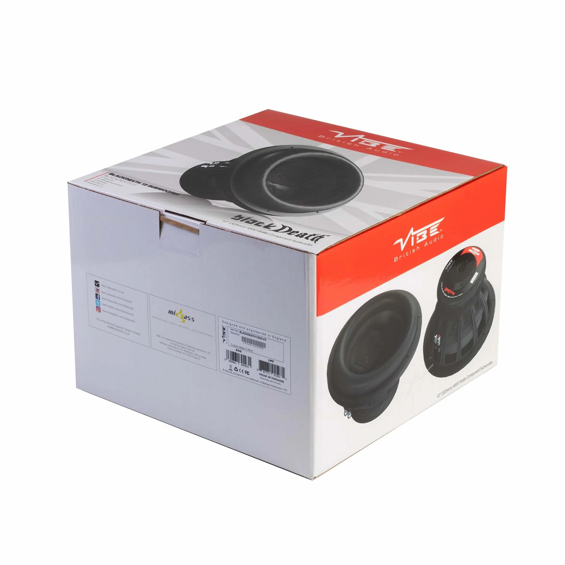VIBE BD12SPL Subwoofer de 12 Pulgadas (Dual 4 ohmios) 1500 W RMS SPL