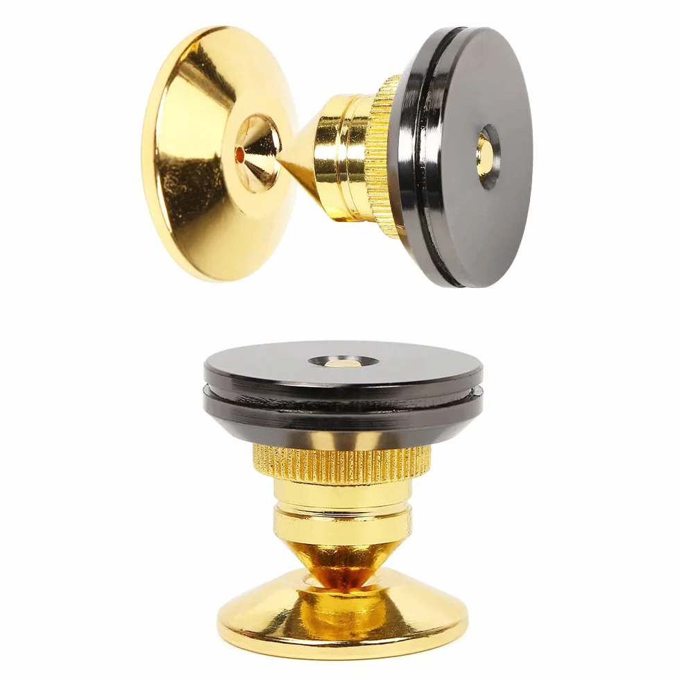 8 pzas de oro para altavoces, soportes para parlantes, giradiscos de latón macizo con base de latón para subwoofer, amplificador de audio y CD
