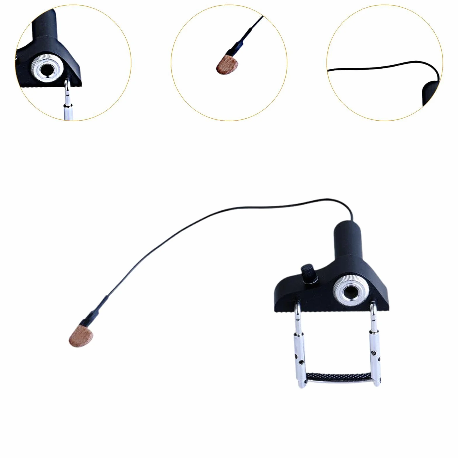LOVIVER Micrófono de contacto Pastilla piezoeléctrica Pastilla de transductor piezoeléctrico, buen sonido, pastilla de violín profesional y portátil para