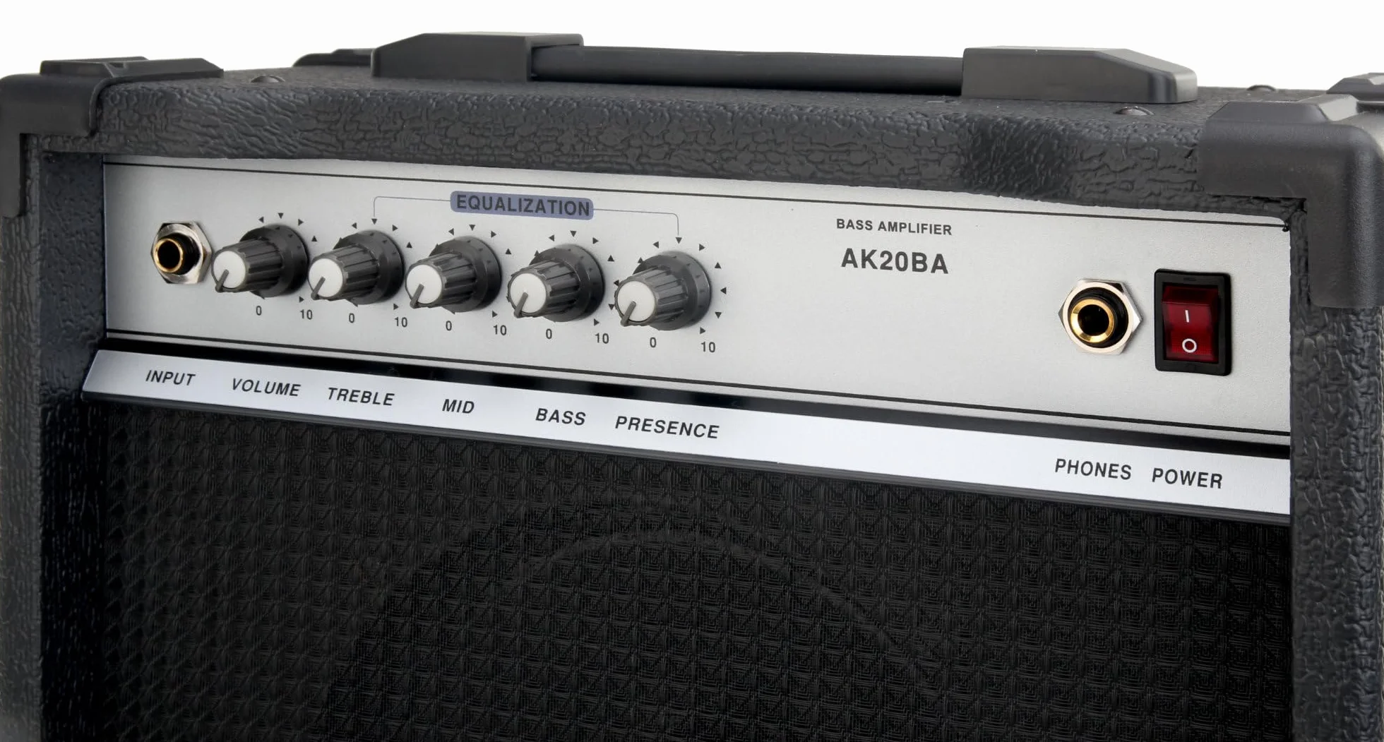 Amplificador Bajo Soundking AK20BA 20W RMS - Ecualizador 4 Bandas, Altavoz 8", Salida Auriculares, conexión Pedal, Combo Ideal para Principiantes con Esquinas Protectoras Extra Resistentes.