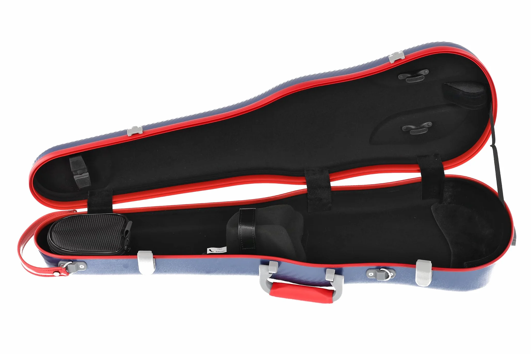 GEWA Estuche de violín Fun Series policarbonato 4/4-1/2 tamaño Azul/Rojo, Interior Negro, 2 Correas de Mochila Desmontables, Bolsa de Accesorios, suspensión Acolchada, asa Lateral Adicional