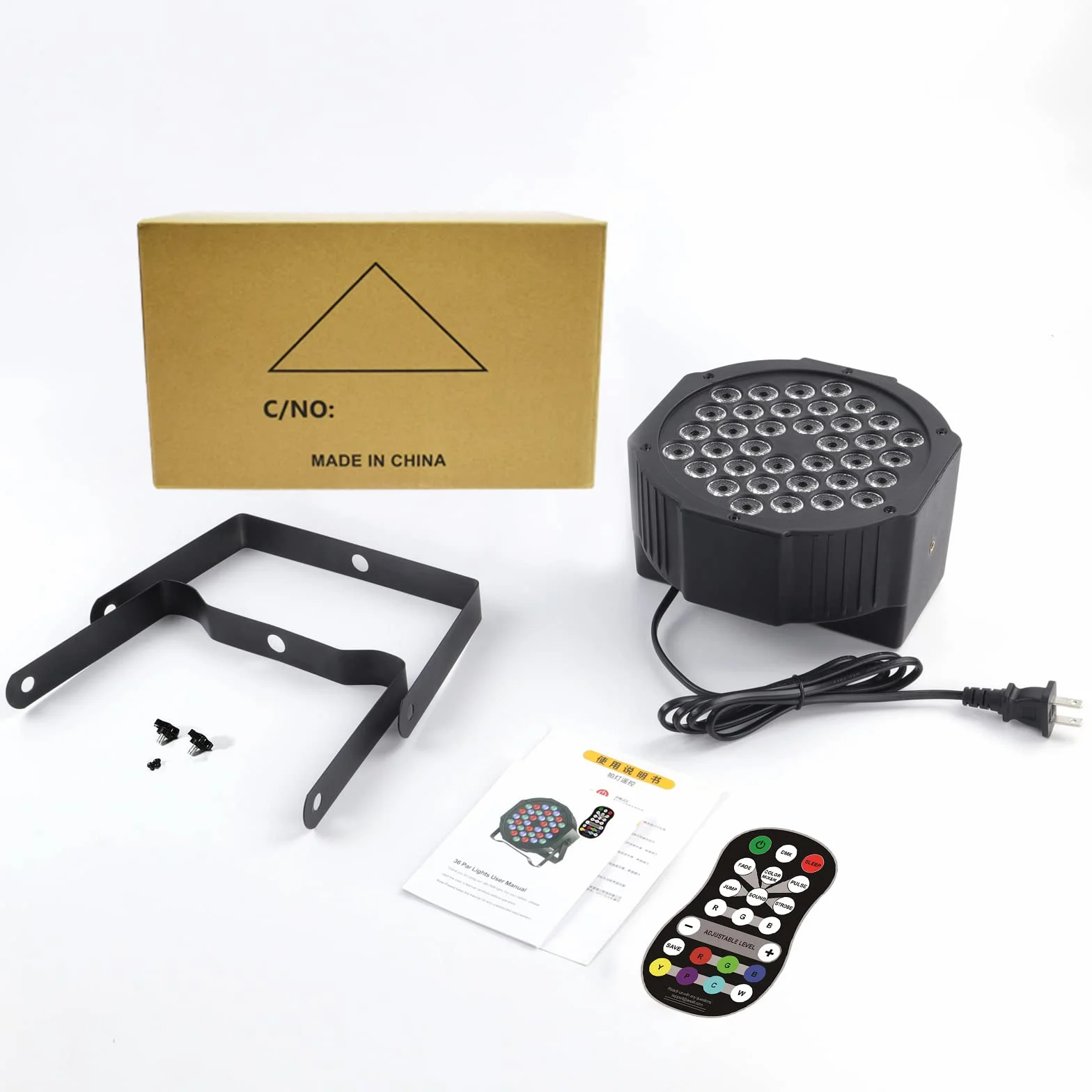 Par Lights RGB 36 luces LED de escenario activadas por sonido, control DMX, 7 modos, luces de iluminación ascendente con control remoto, iluminación de escenario, luces de fiesta DJ Par para club,