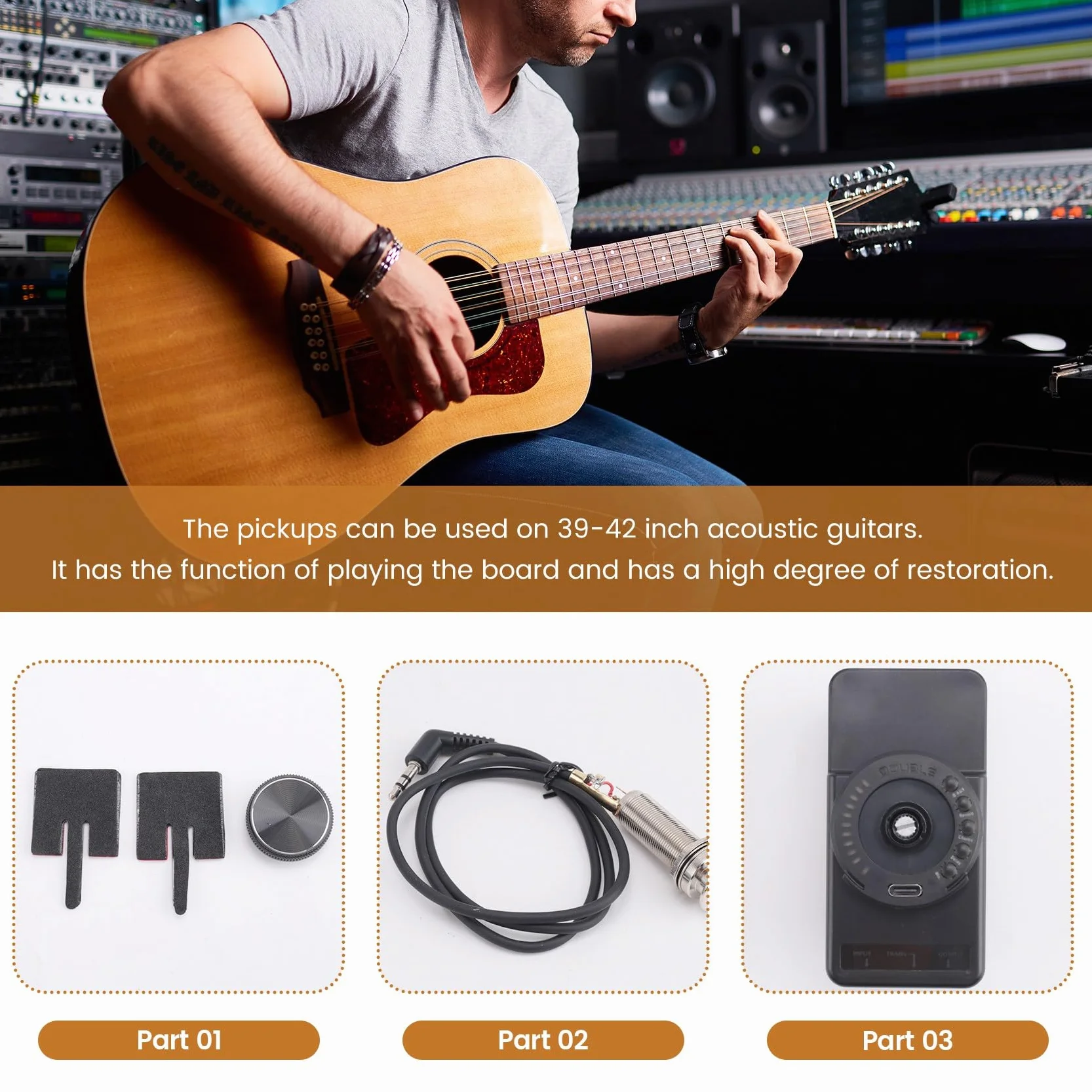 de Vibración OS1, Compatible con Carga USB para Instrumentos de Música Folclórica Clásica para Accesorios de Guitarra