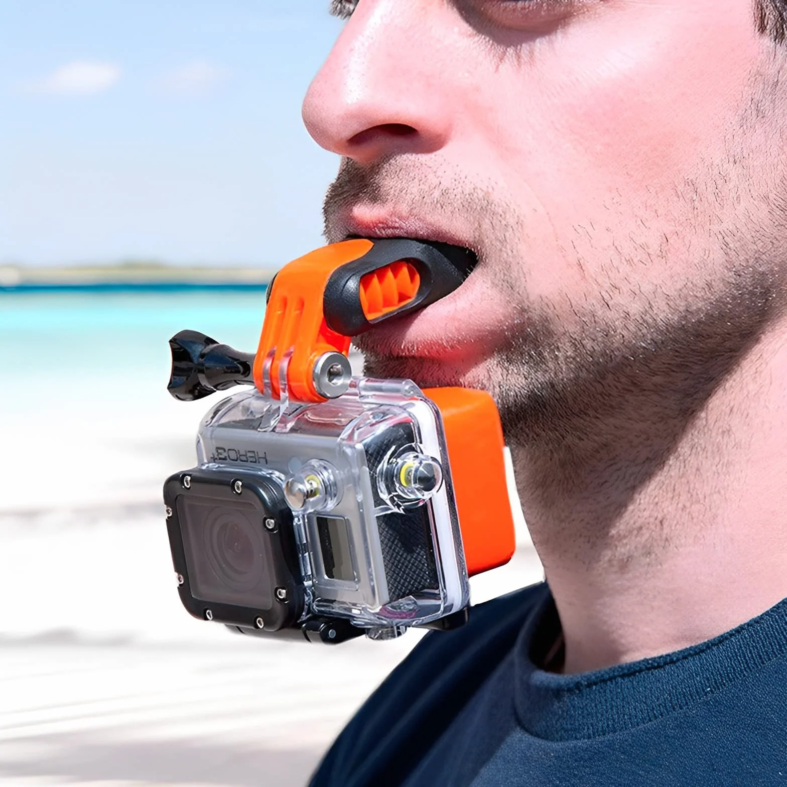 REYGEAK Soporte de boca para GoPro Hero/DJI Action 3, soporte de boquilla de montaje para mordida POV filmación para Hero 11/10/9 Surfing Snowboard Body Boarding Kayacking incluyendo módulo flotante