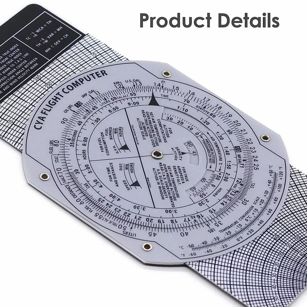 Ordenador de vuelo E6B Plotter aviación Regla cálculo circular Entrenamiento pilotos
